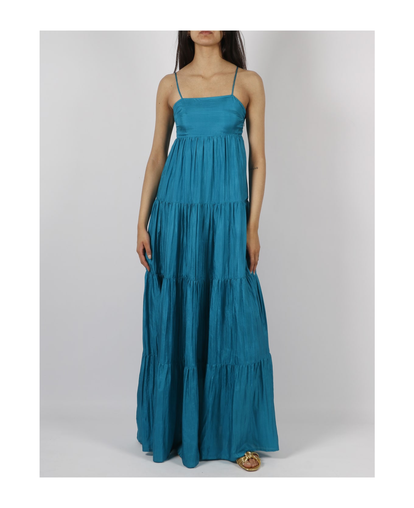 The Rose Ibiza Formentera Silk Long Dress - Blue ワンピース＆ドレス