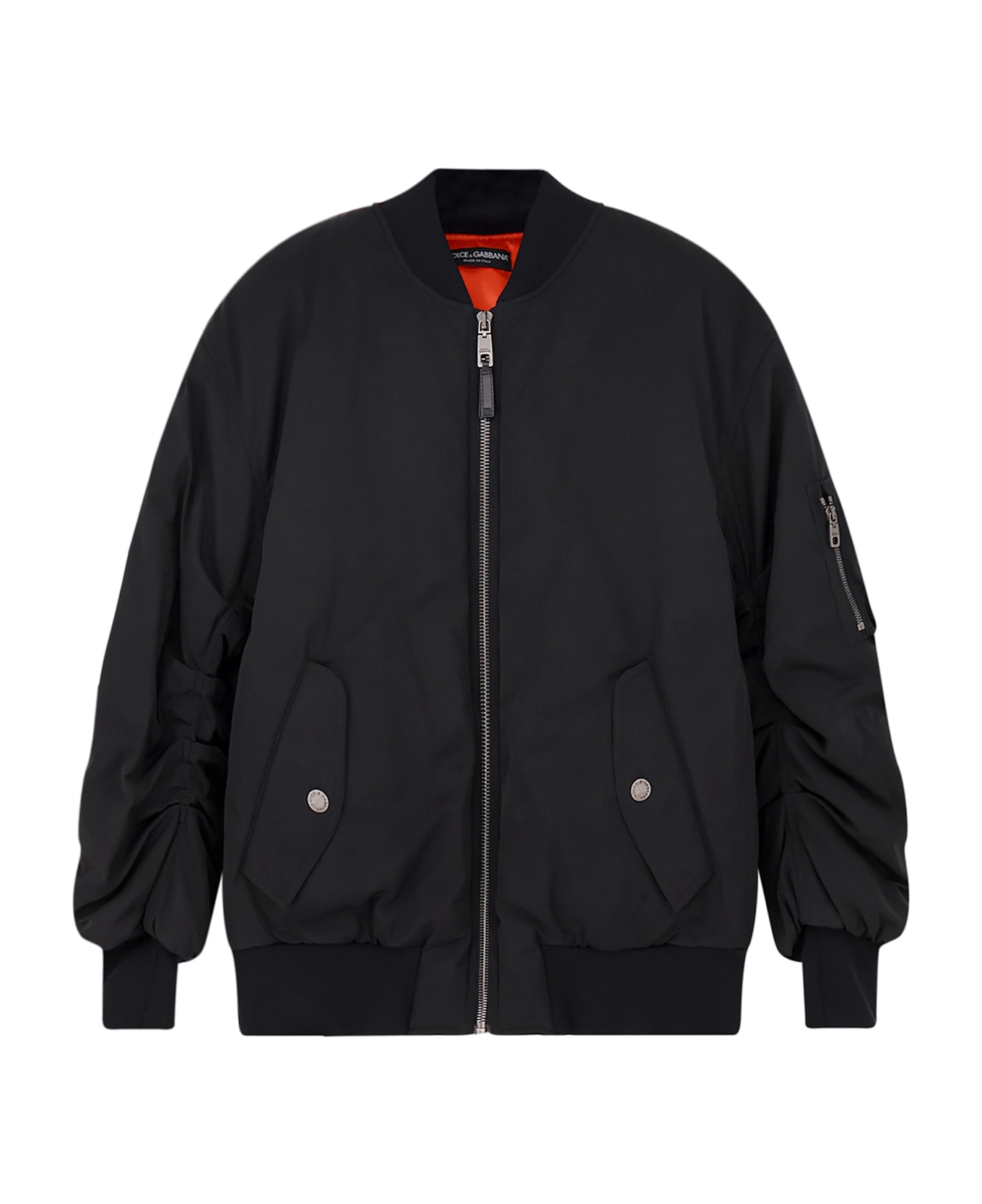 Dolce 
Gabbana Nylon Jacket With Wrinkled Effect - Black
