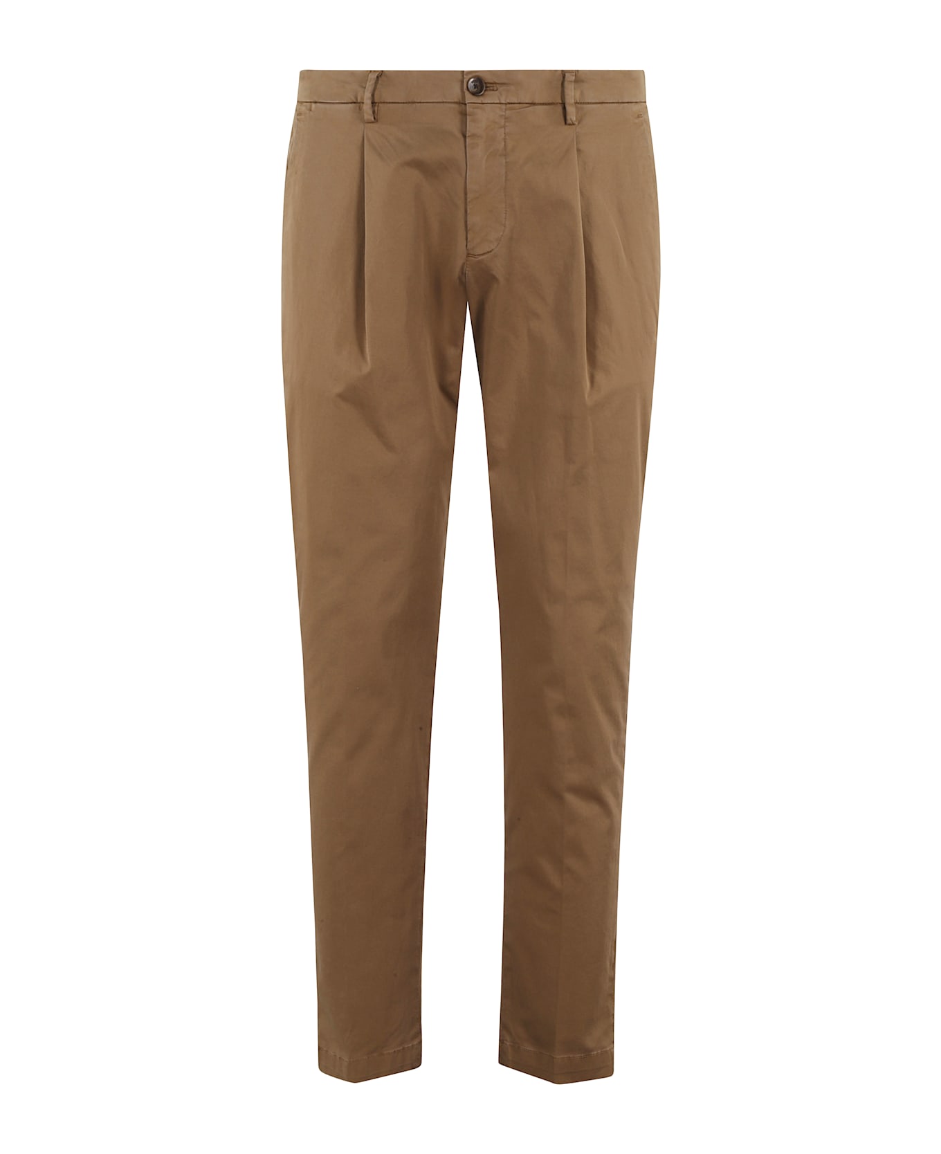 Briglia 1949 Pant 1 Pinces Raso Di Cotone - Marrone