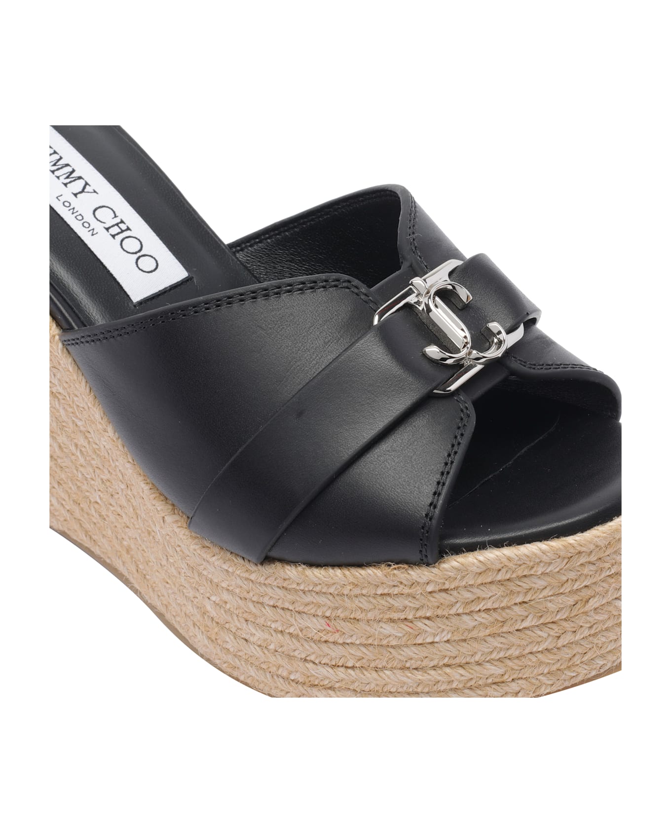 Jimmy Choo Leda Wedge Sandals - Black