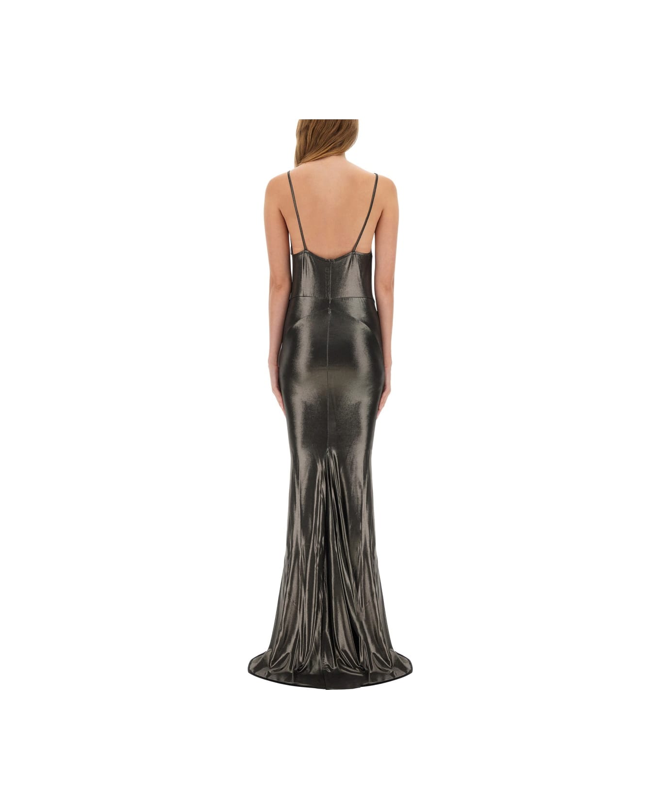 Rick Owens Lilies Metallic Long Dress - GREY