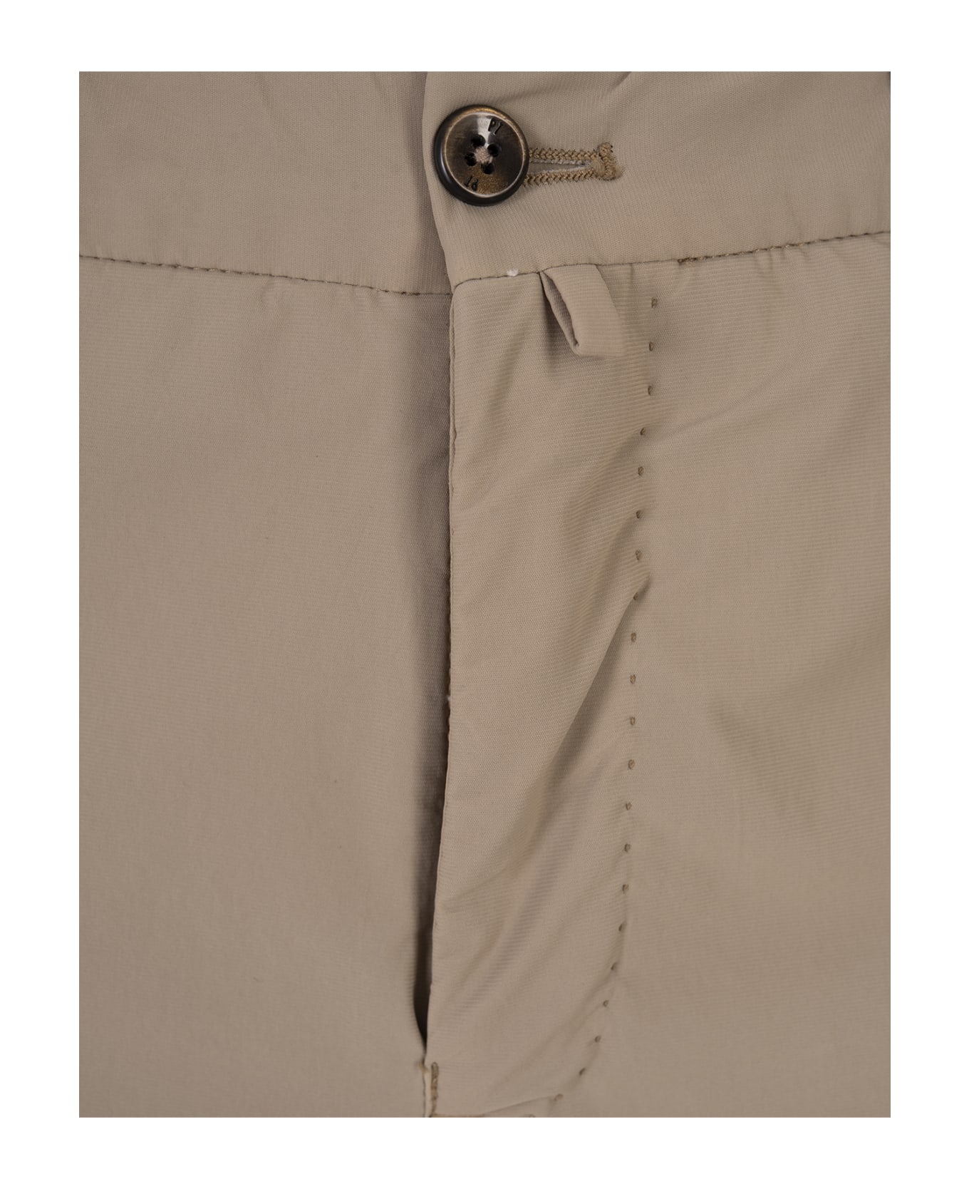 PT Torino Dark Beige Stretch Cotton Shorts - Brown