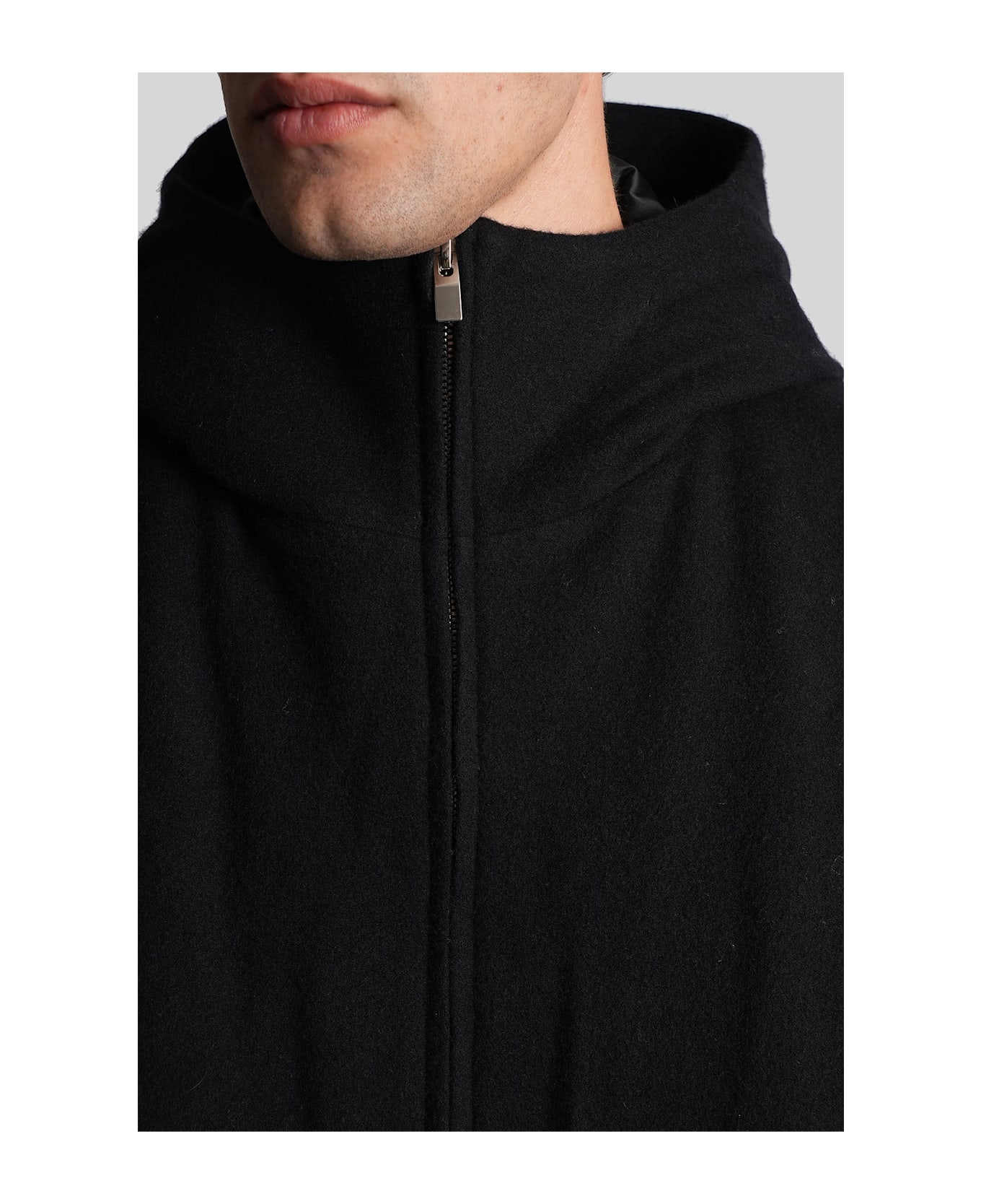 Attachment Casual Jacket In Black Wool - black