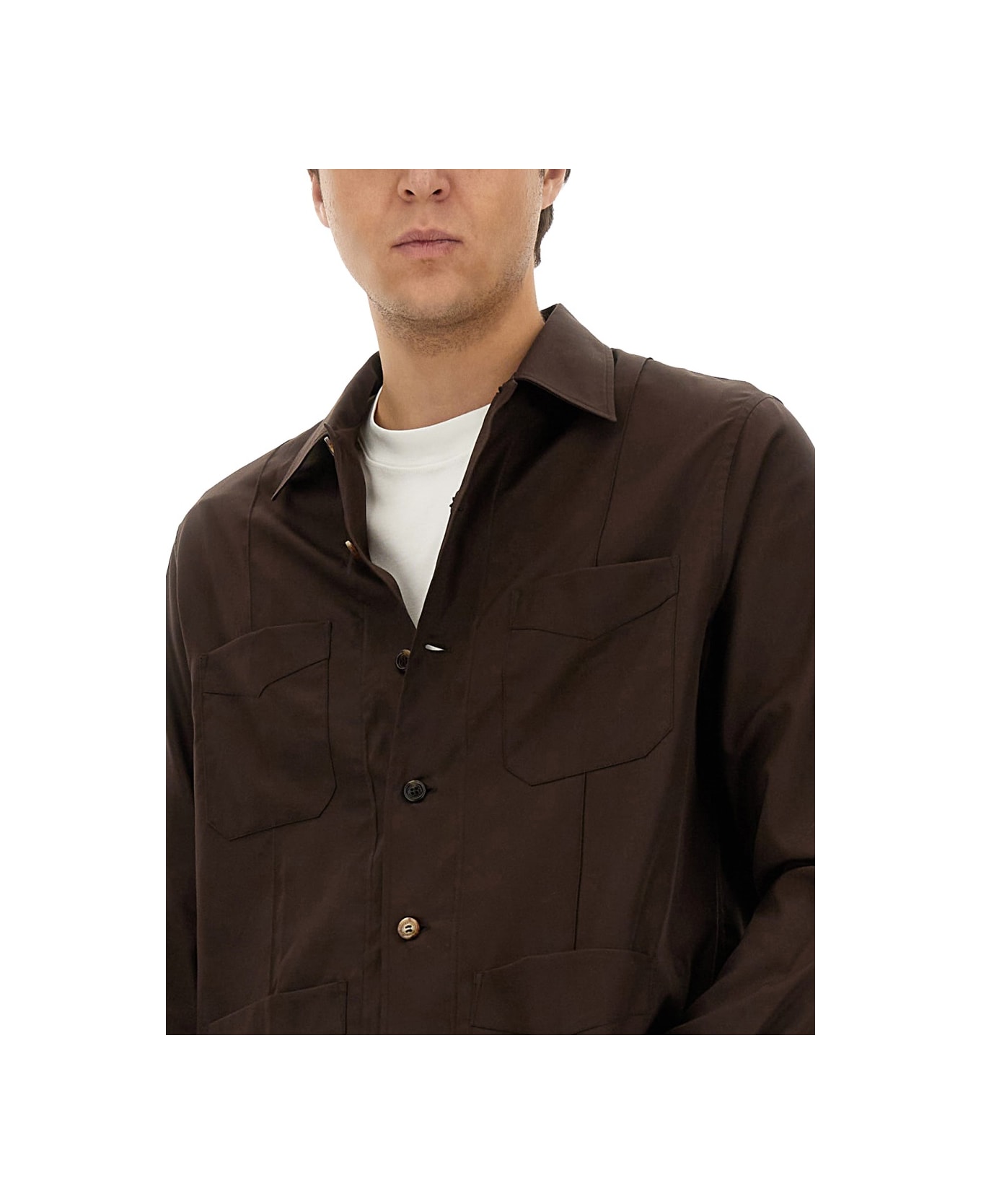 Brunello Cucinelli Cotton Shirt - BROWN