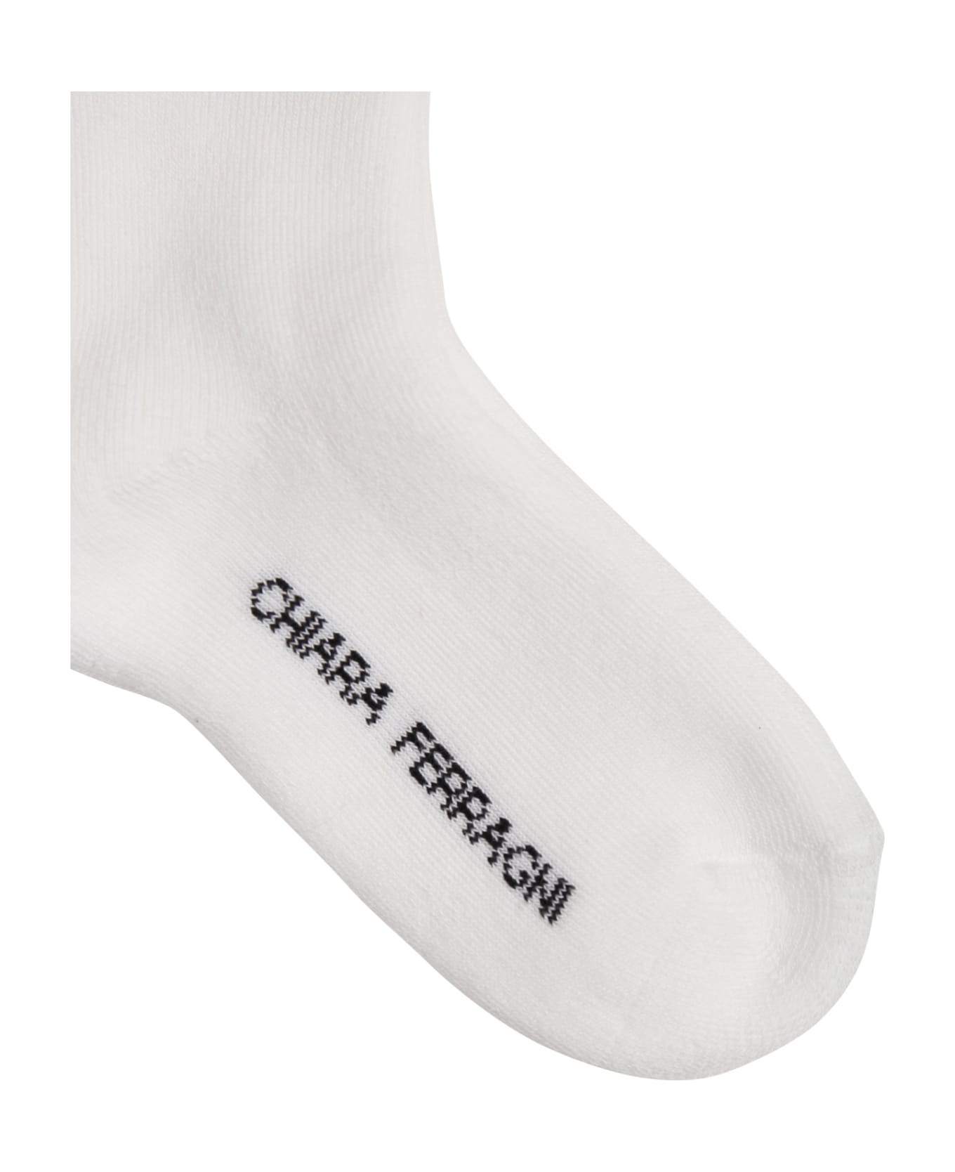 Chiara Ferragni White Socks For Girl With Flirting Eyes And Hearts - White