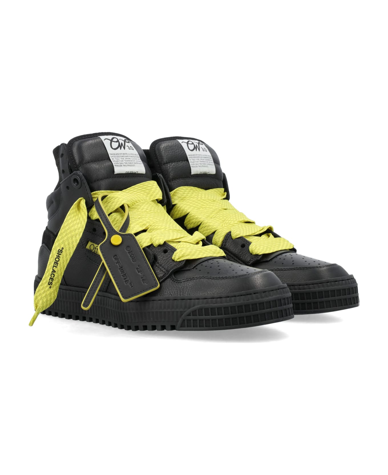 Off-White 3.0 Off Court High Top Sneakers - BLACK YELLOW