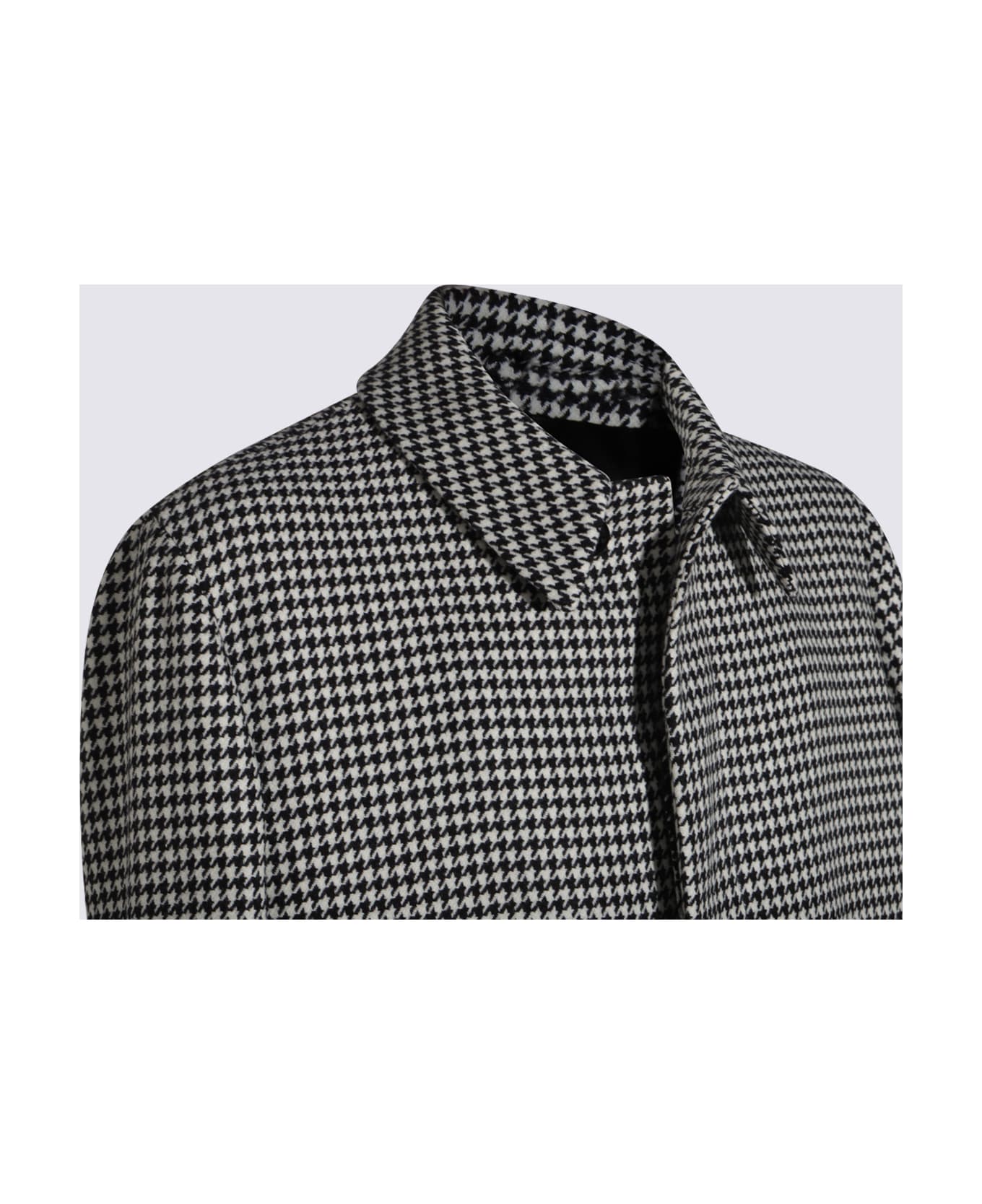 Lardini Grey Wool Coat - PIED DE POULE