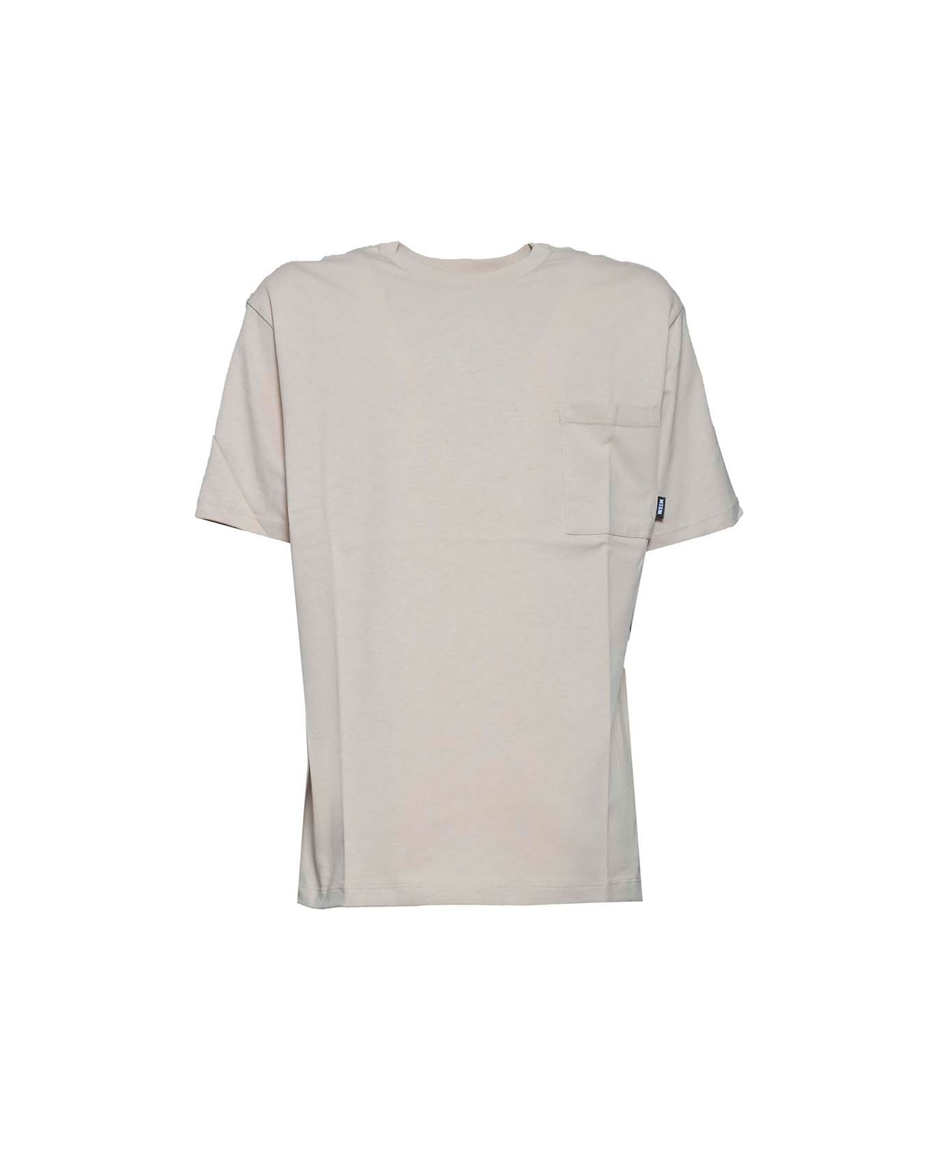 MSGM Patch-pocket Crewneck T-shirt - Beige