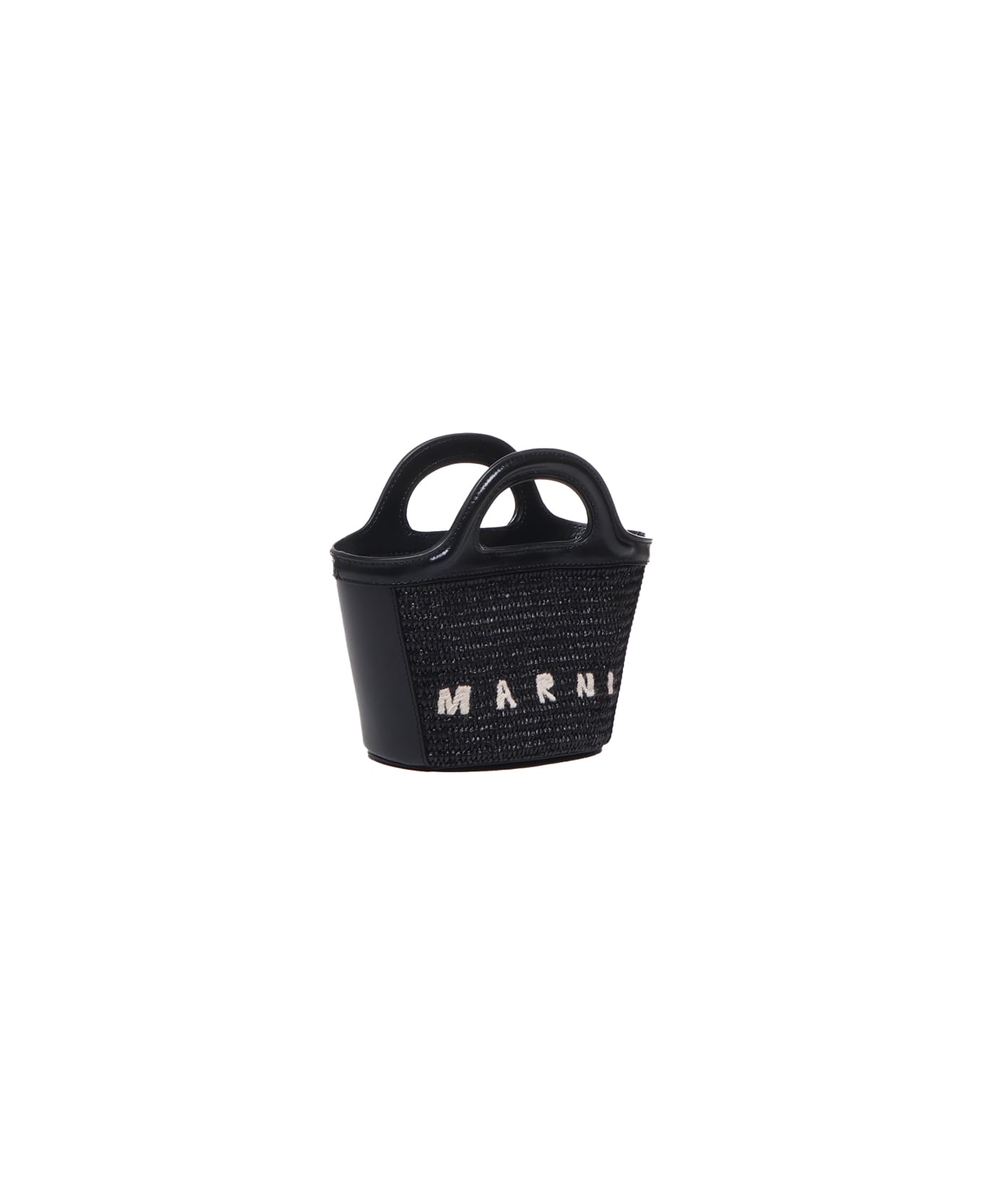 Marni Mini Tropicalia Bag In Raffia - Black トートバッグ