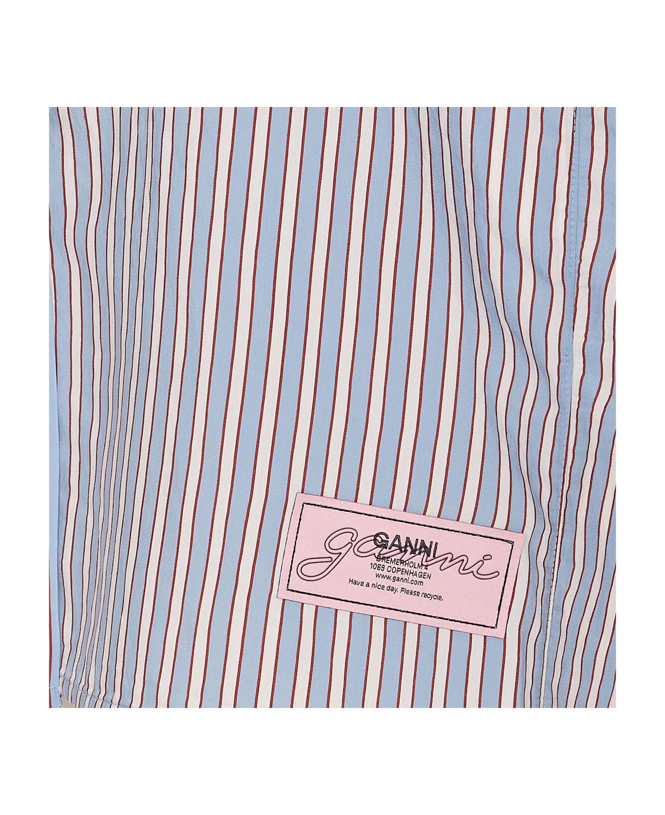 Ganni Striped Yarn Dyed Shirt - Blue