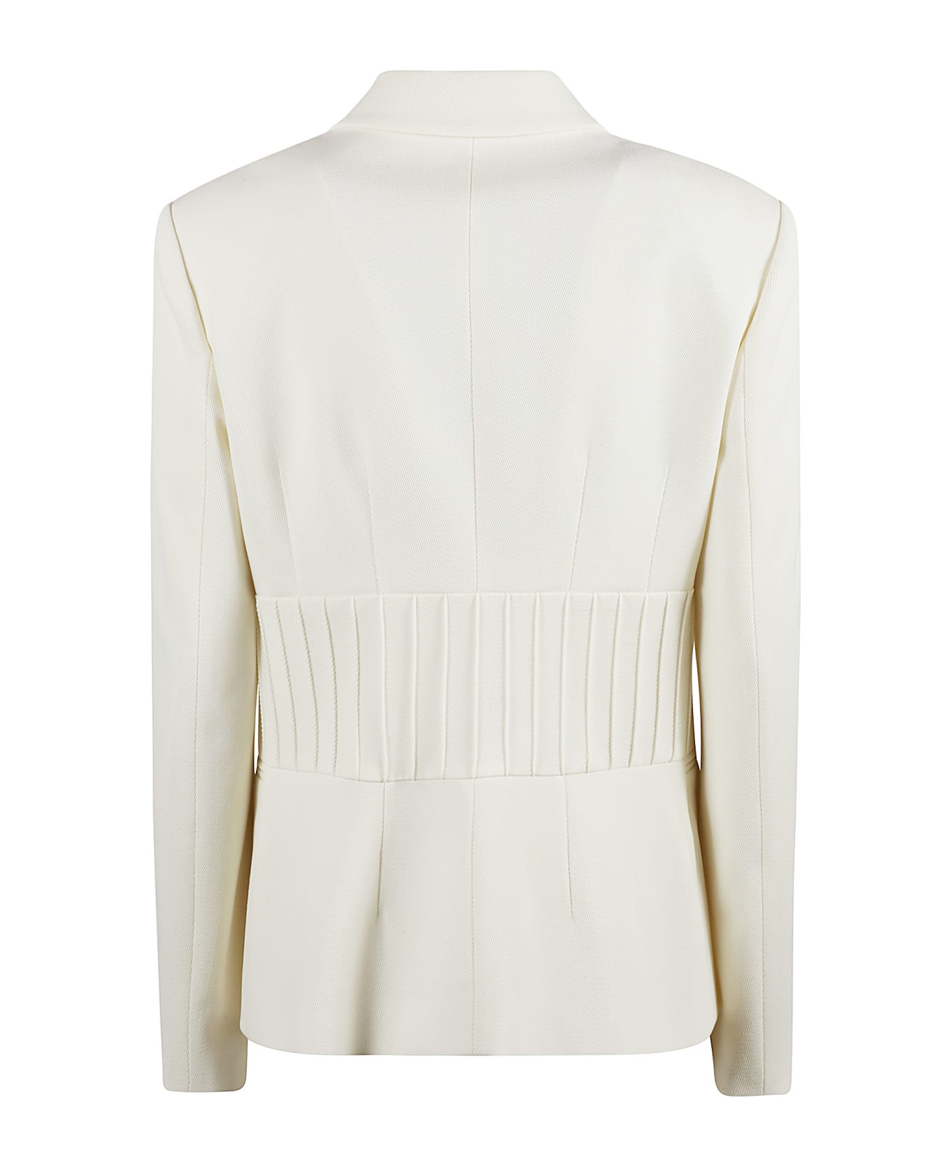 Genny Stretch Waist Two-buttoned Blazer - Cream