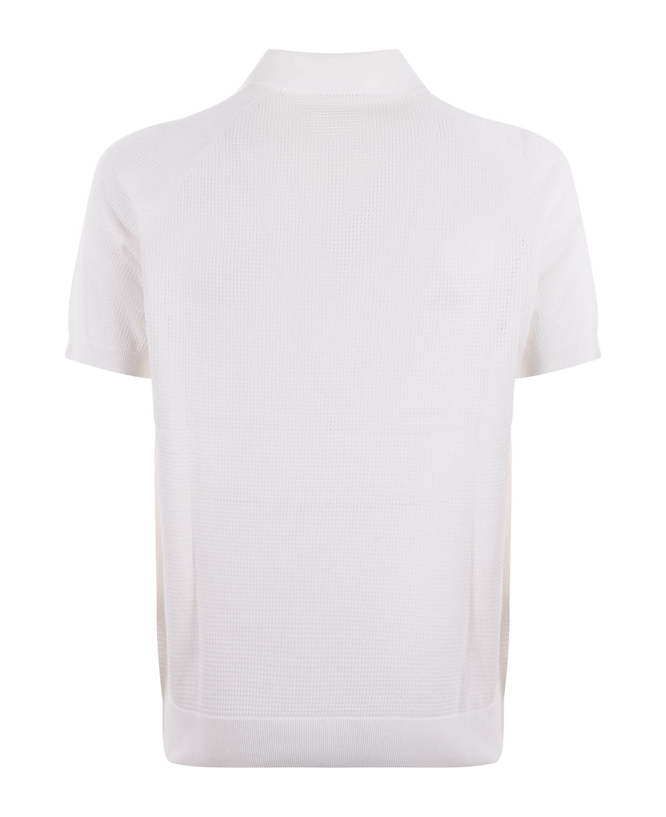Paolo Pecora Polo Shirt In Cotton Thread. - Bianco