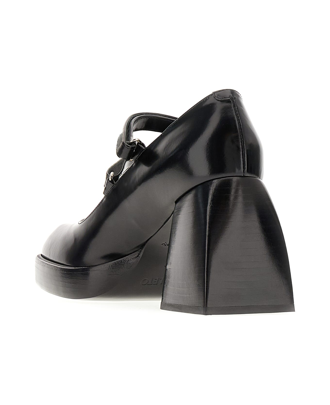 Nodaleto Black Leather Bulla Babies 65 Pumps - BLACK GLASSED