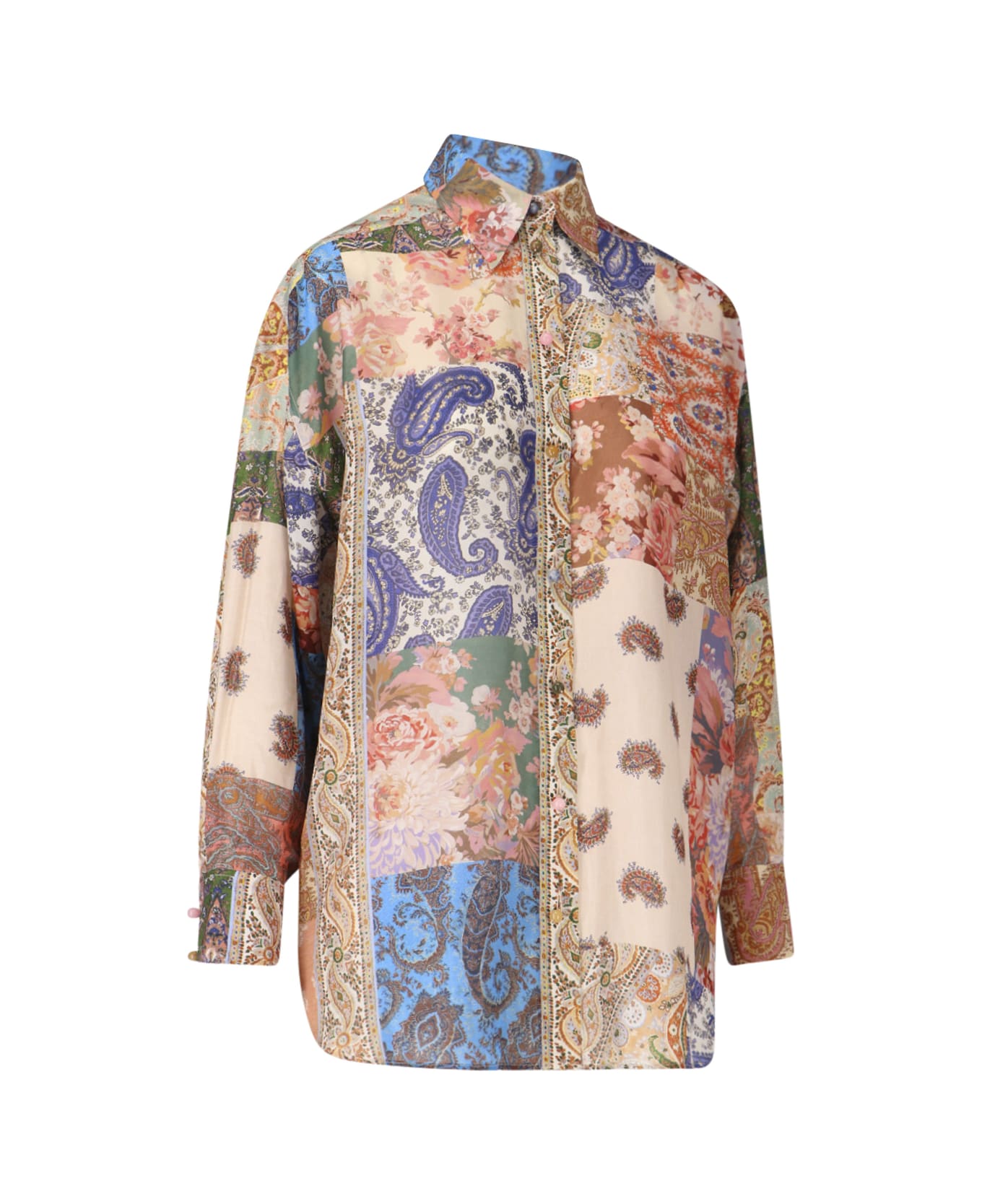 Zimmermann Devi Oversize Silk Shirt - Multicolour