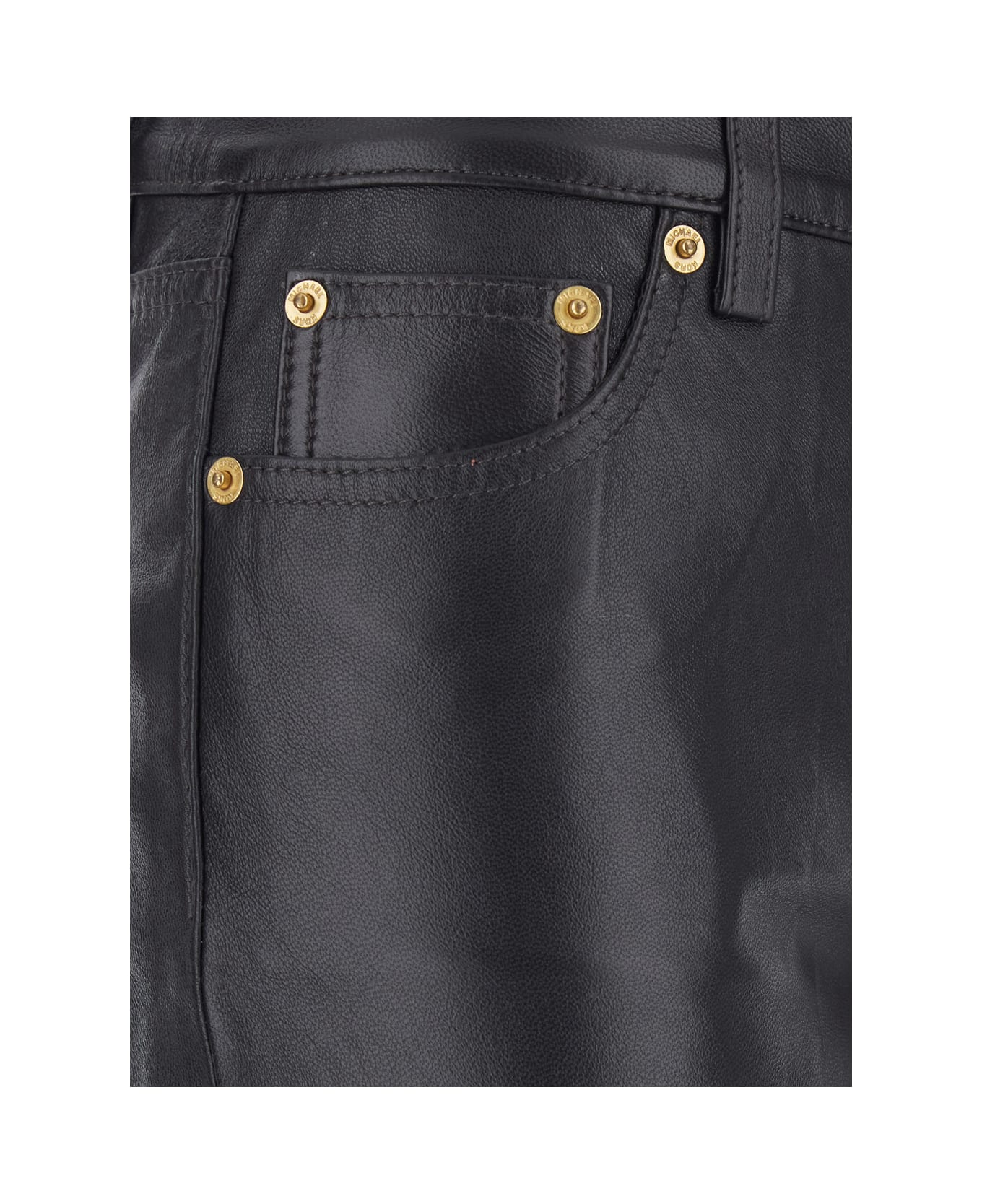 MICHAEL Michael Kors Brown Pants With Belt Loops In Leather Woman - Brown