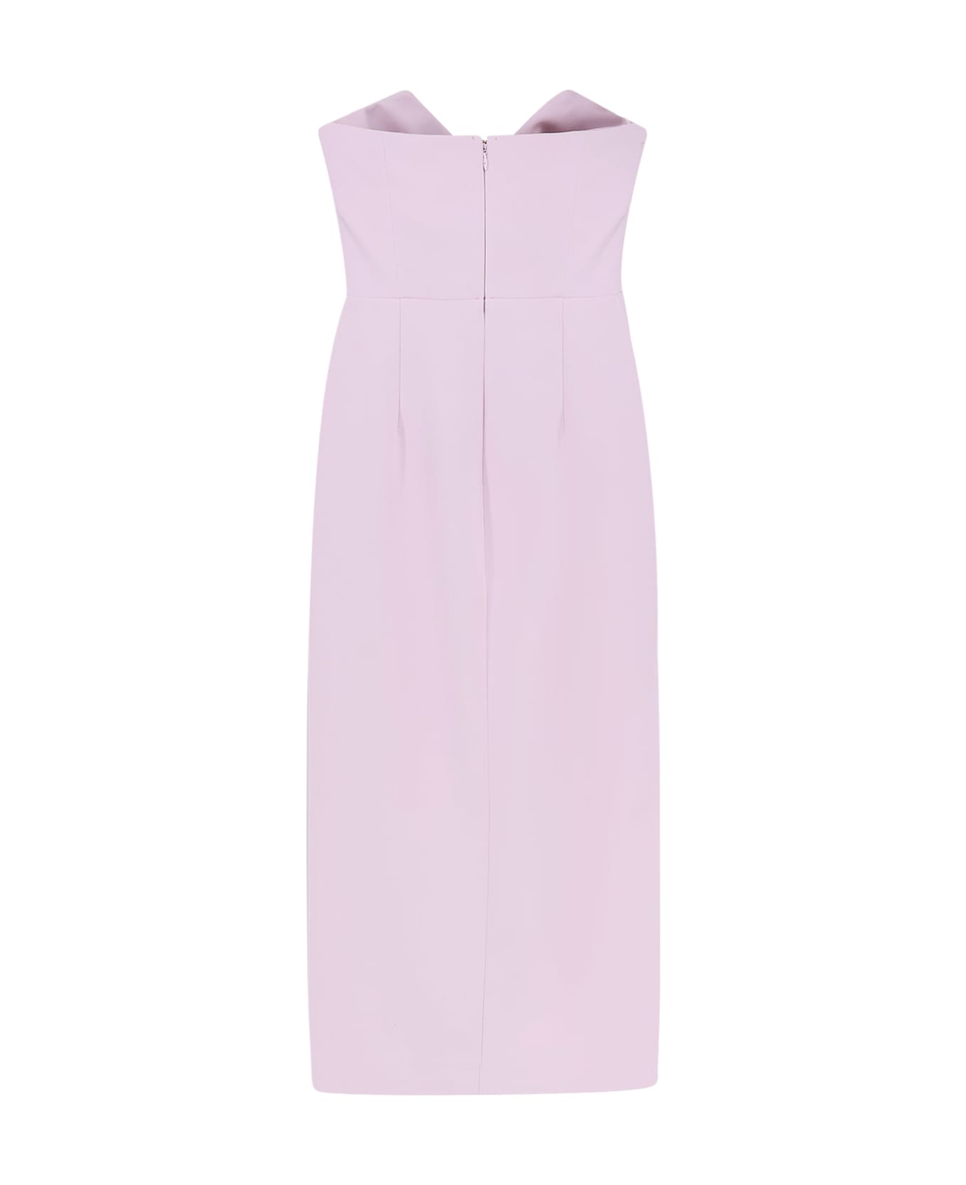 Elisabetta Franchi Midi Dress With Gold Metal Detail - Pink
