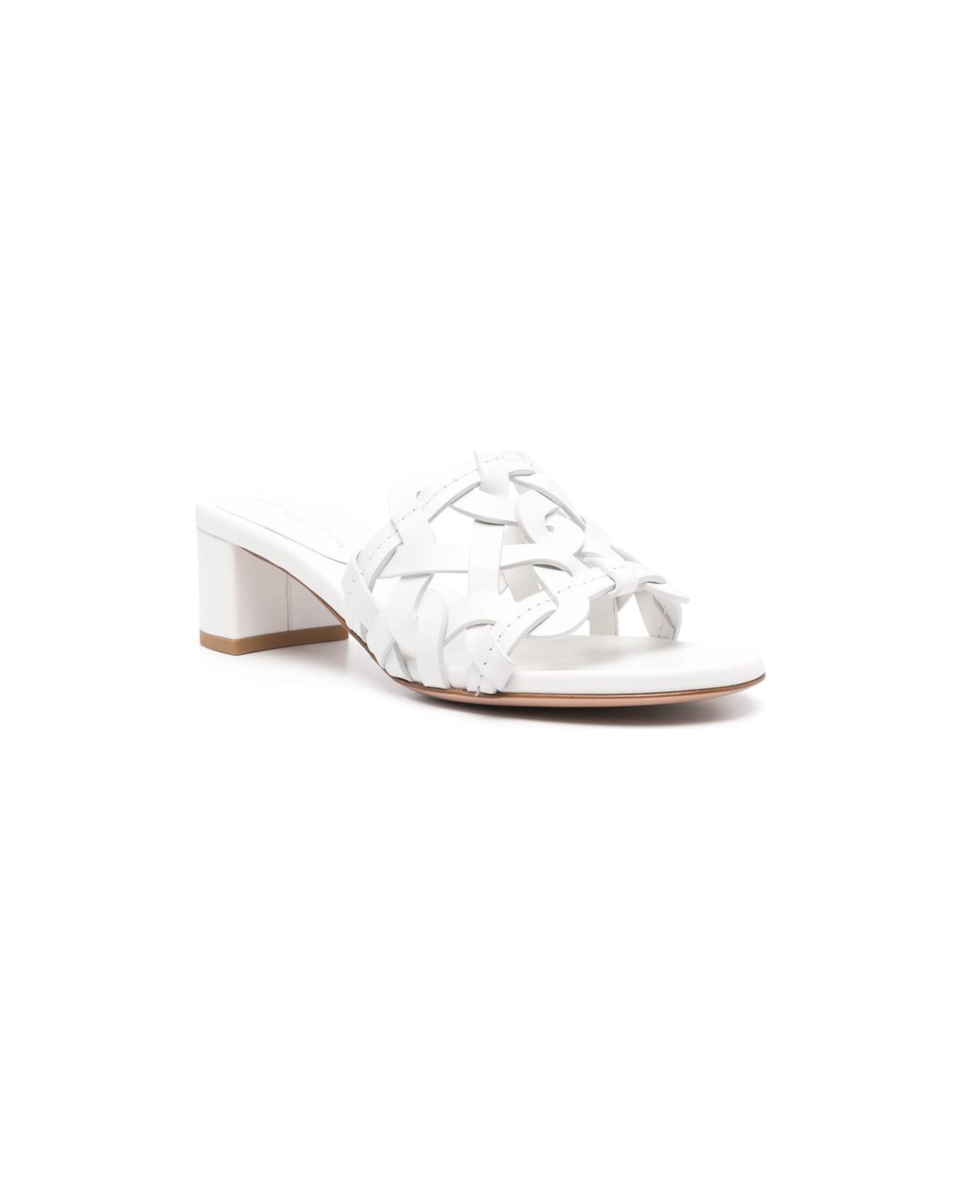 Gianvito Rossi Amalfi Leather Sandals - White