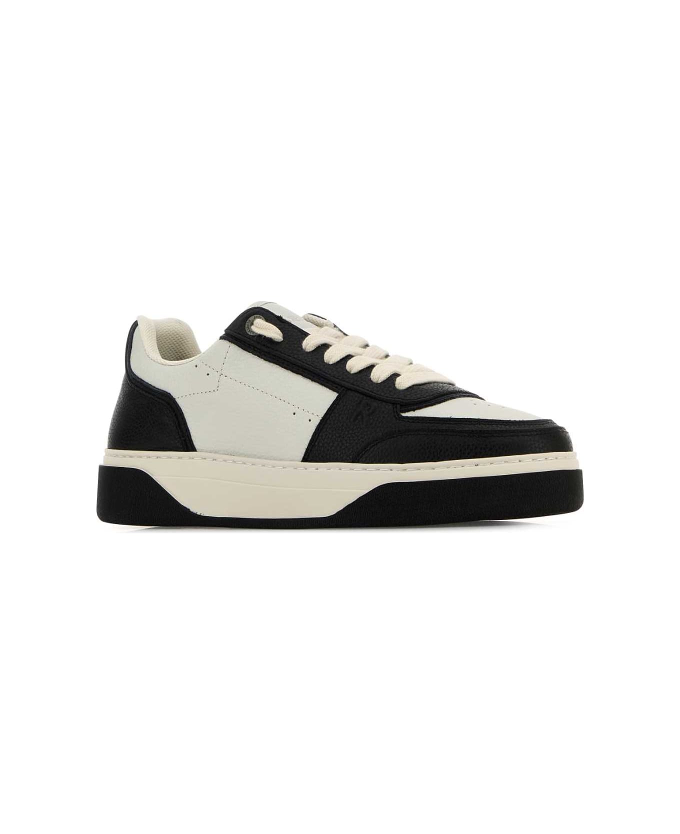 REPRESENT Two-tone Leather And Suede Initial Sneakers - BLAVINWHI
