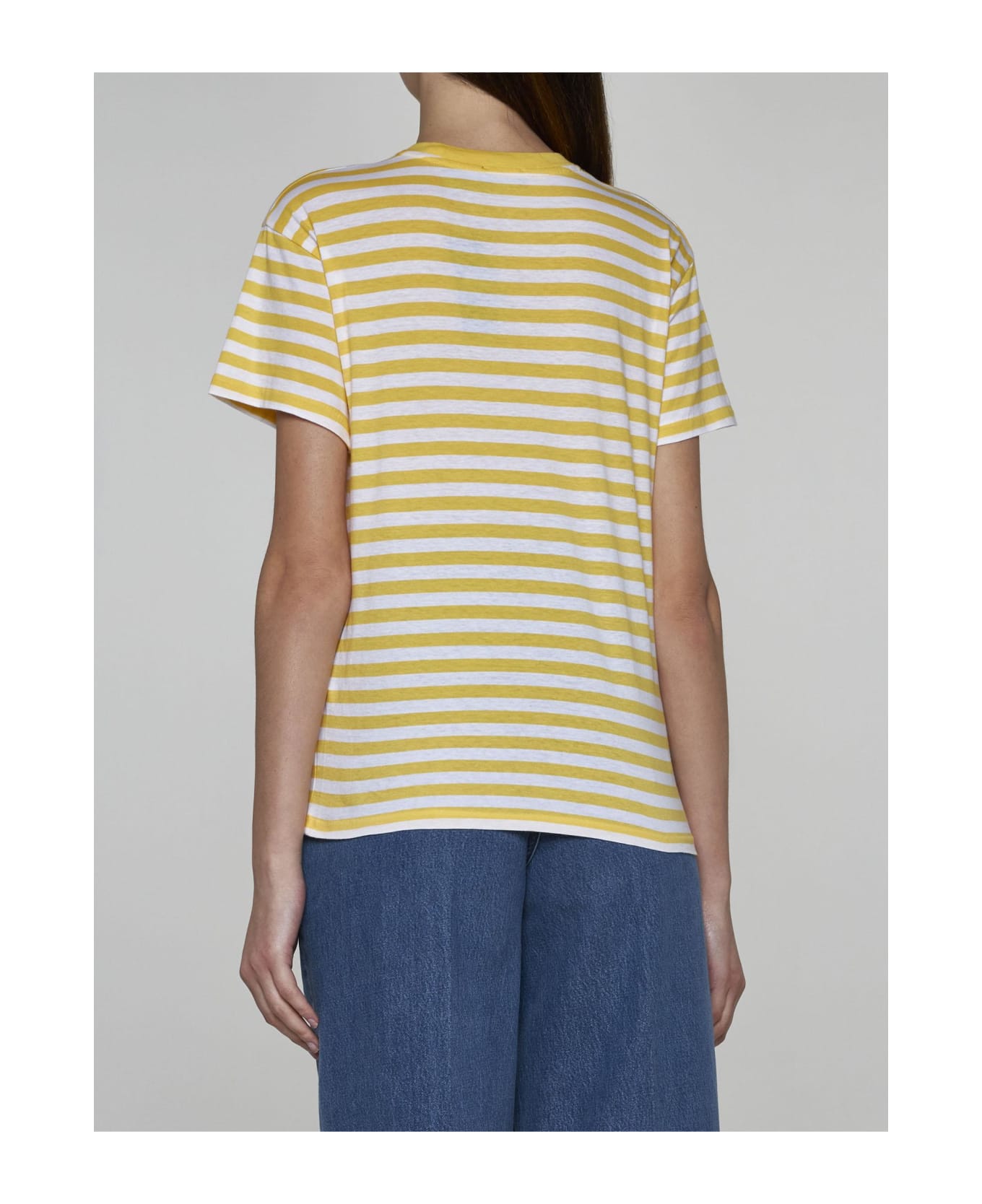 Polo Ralph Lauren Striped Cotton T-shirt - Yellow Tシャツ