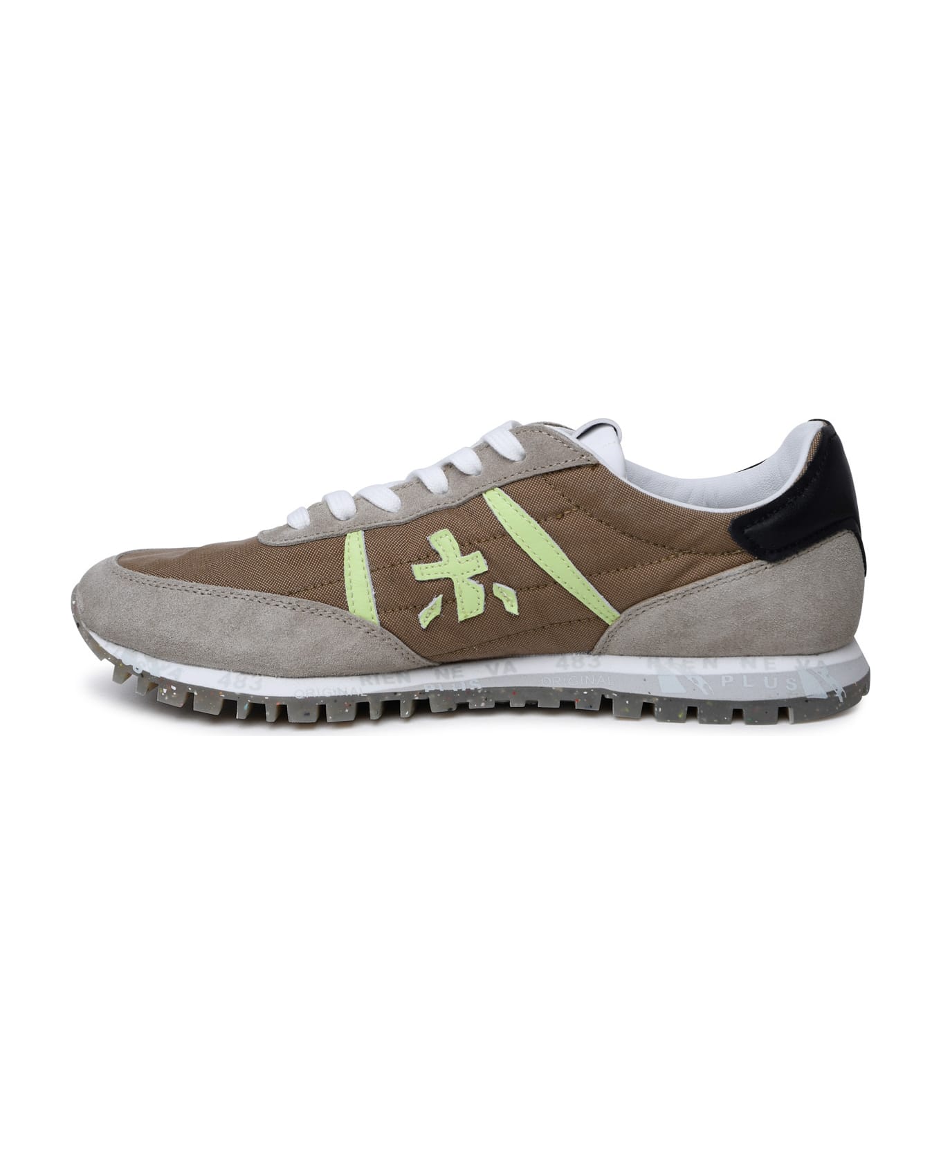 Premiata 'sean' Brown Leather And Fabric Sneakers - Brown