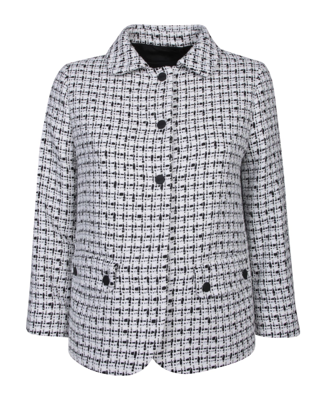 Herno Tweed Buttoned Jacket - White
