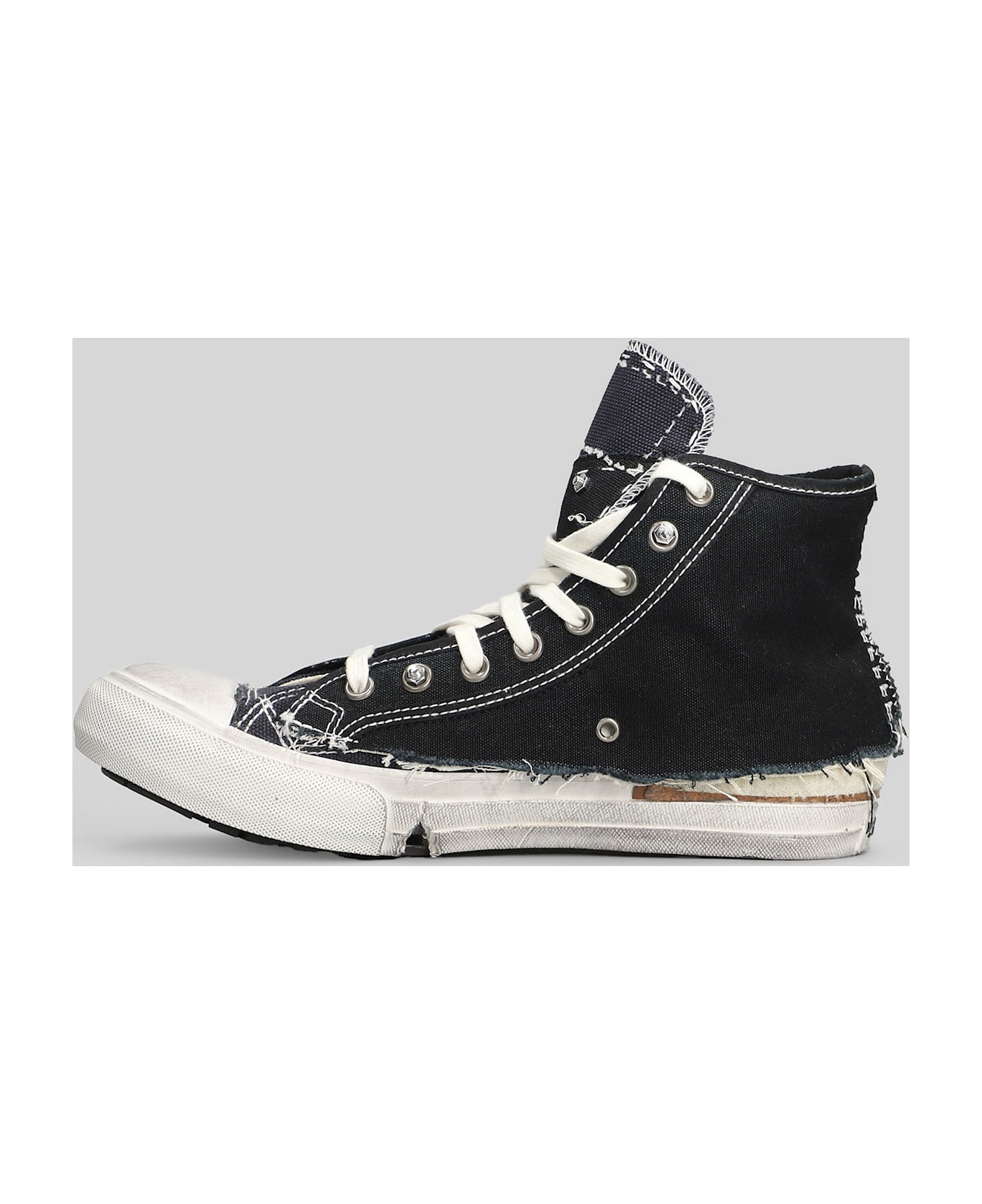 Maison Margiela Loved To Death Sneakers In Black Cotton - black