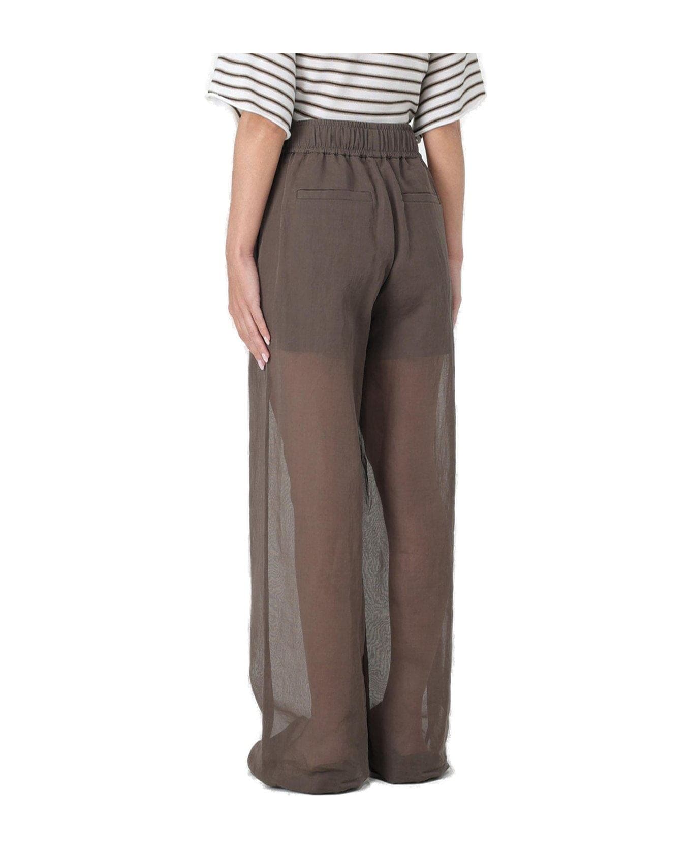 Brunello Cucinelli High-waist Wide Leg Trousers Brunello Cucinelli - CHOCOLATE