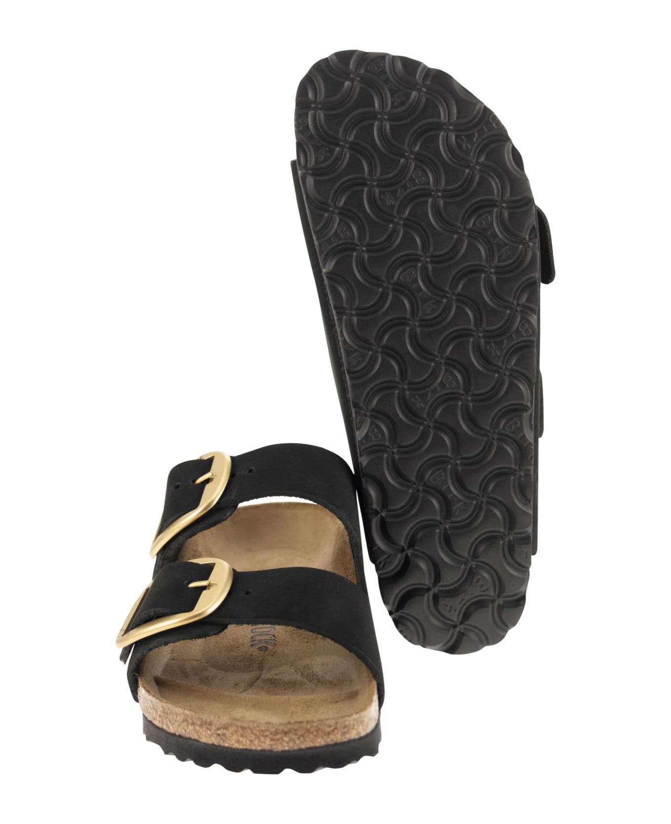 Birkenstock Arizona - Leather Slipper With Large Buckle - Black