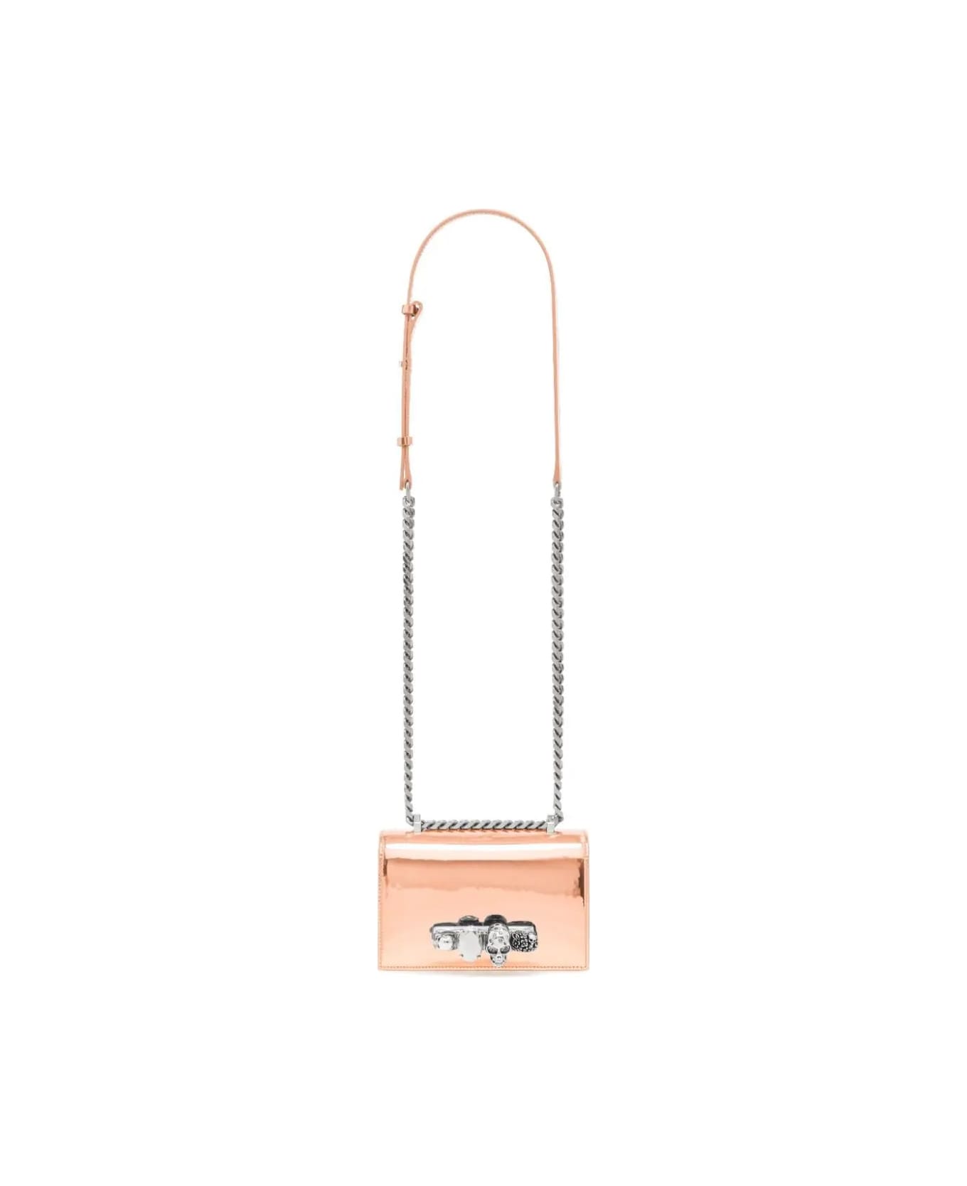 Alexander McQueen Mini Jewelled Satchel Bag In Copper - Copper