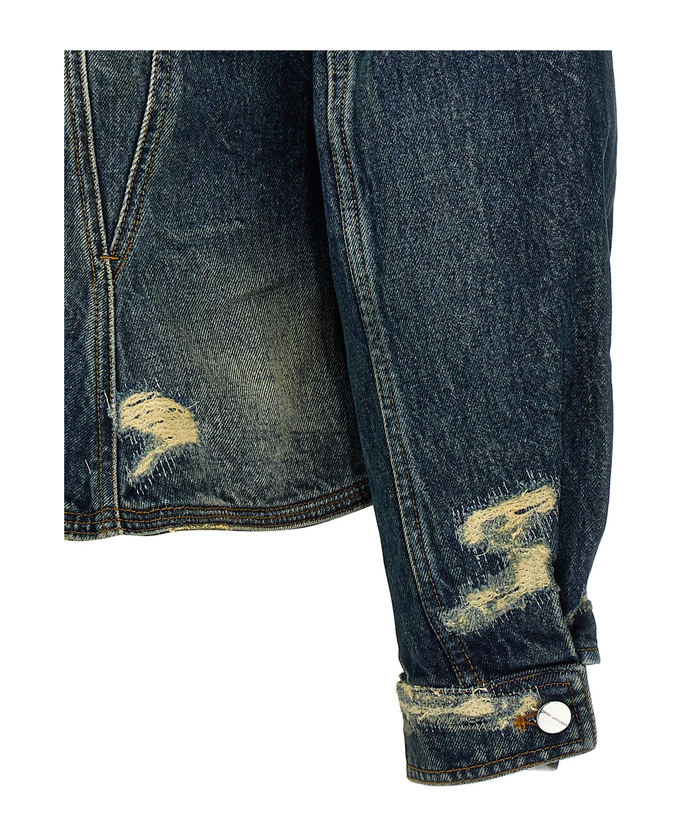Marc Jacobs 'the Rip And Repair Fluted Denim Jacket' Jacket