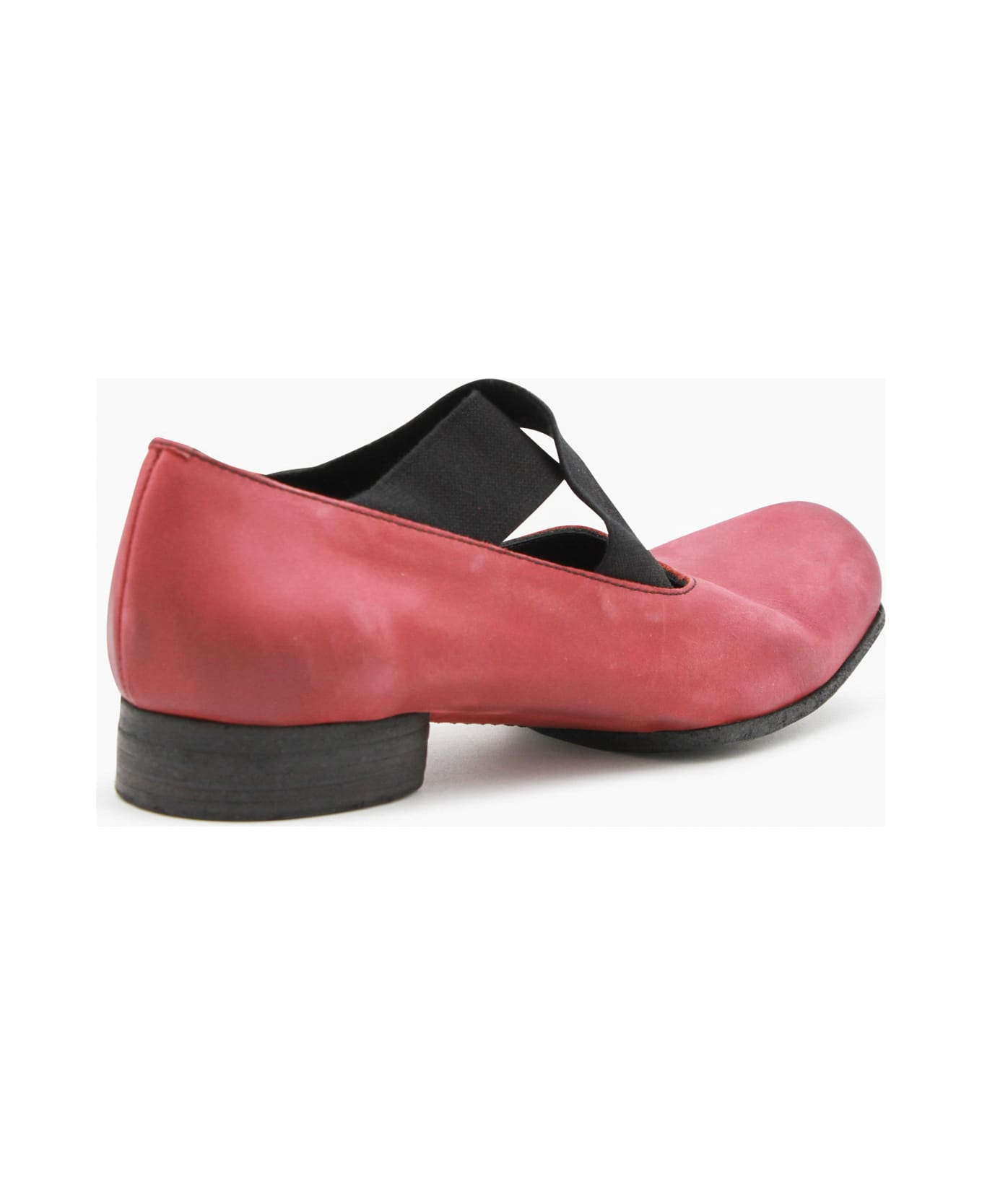 Uma Wang Red And Black Leather Ballet Flats - Red