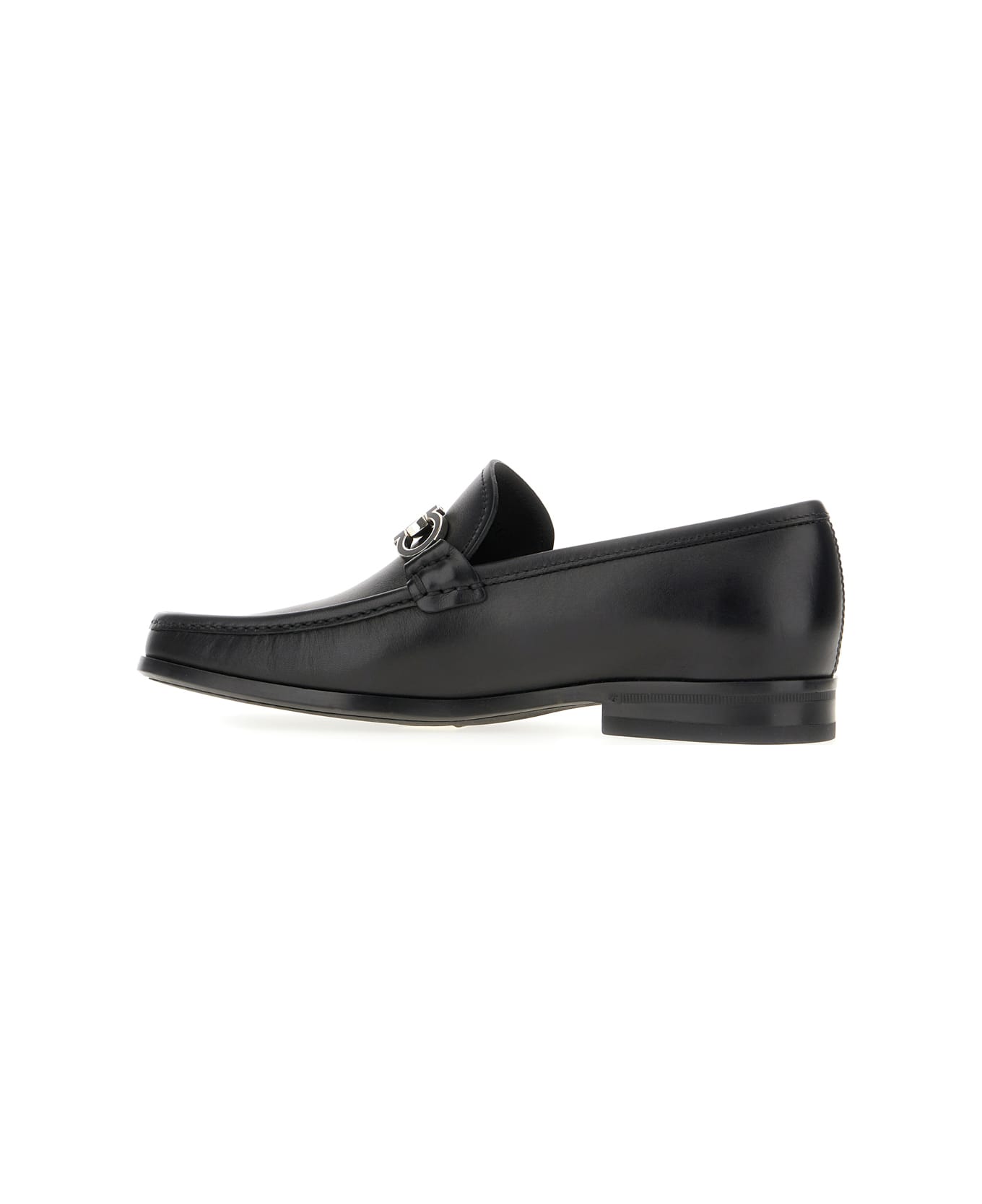 Ferragamo Black Leather Chris Loafers - 001