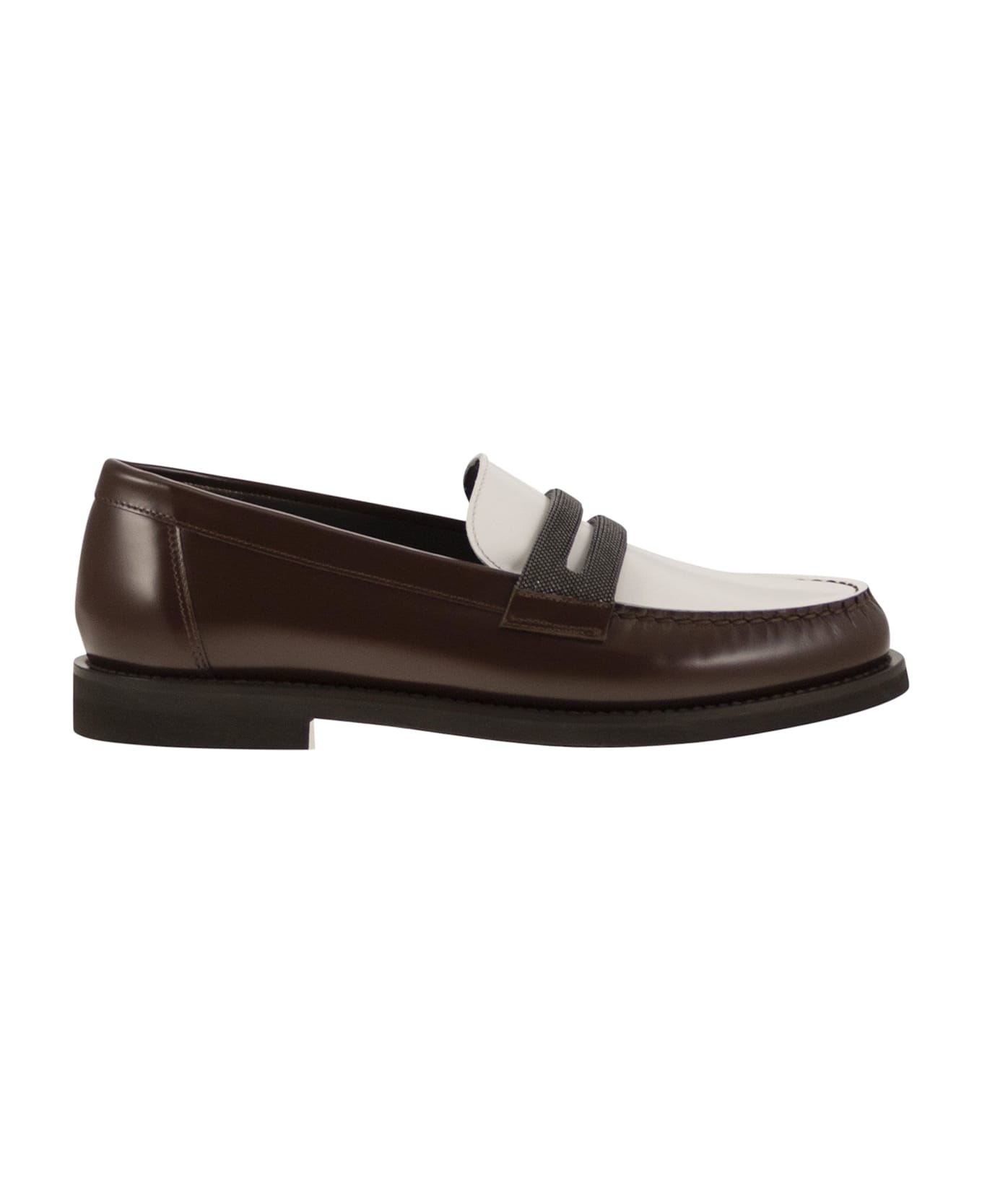 Brunello Cucinelli Two-tone Loafers - Castagno フラットシューズ