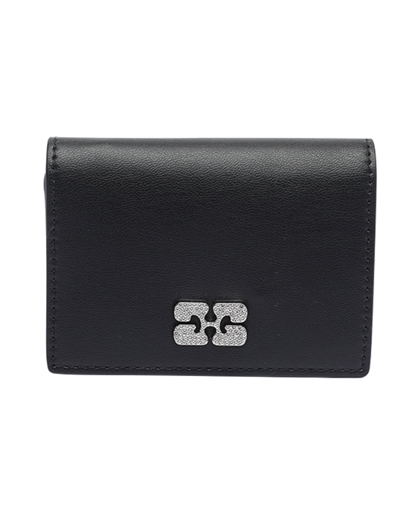 Ganni Strass Logo Cards Holder - Black