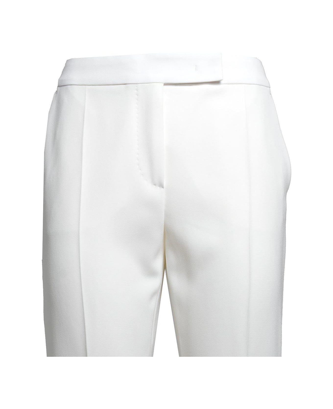 Max Mara Pianoforte Straight Leg Cropped Trousers - WHITE