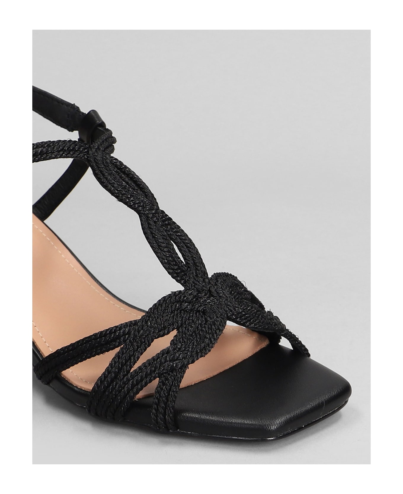 Bibi Lou Pend Sandals In Black Leather - black