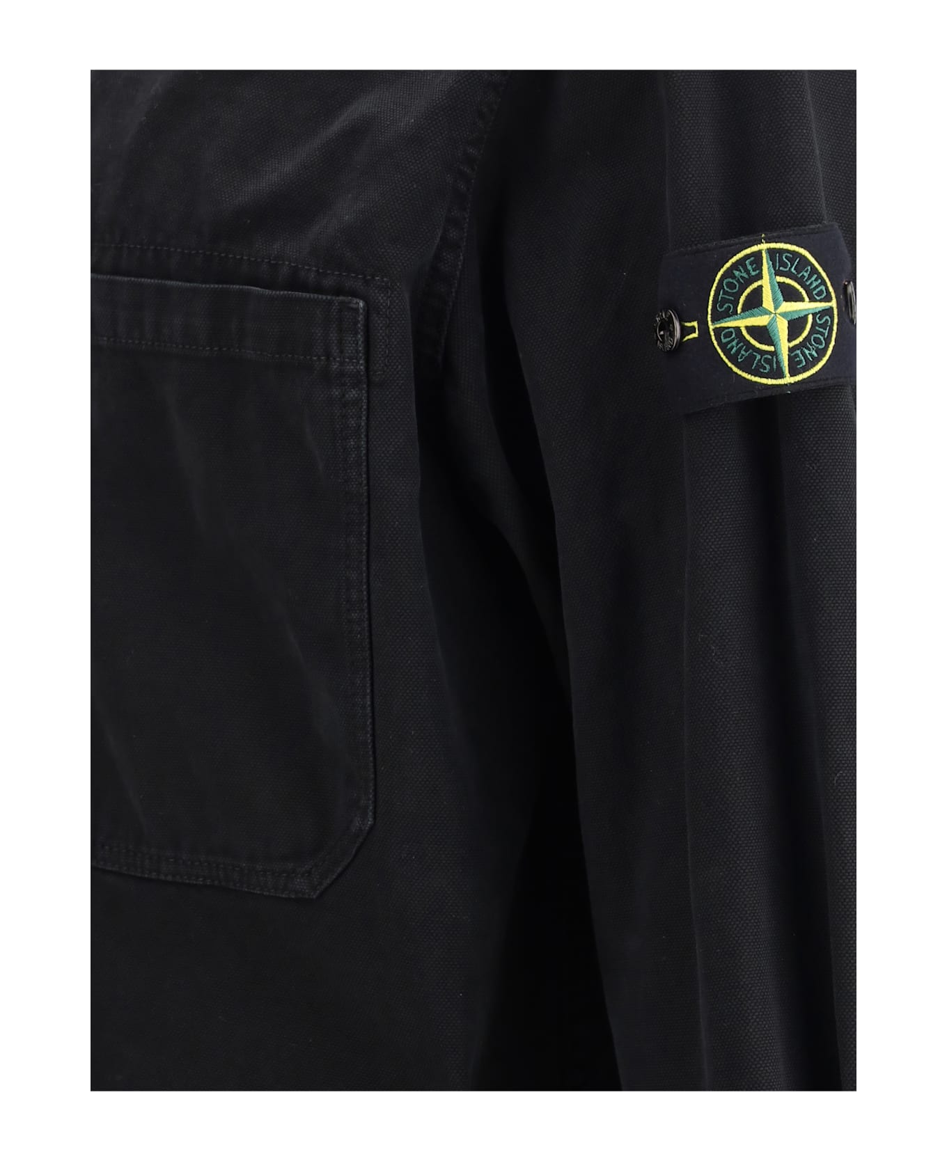 Stone Island Cotton Overshirt - BLACK