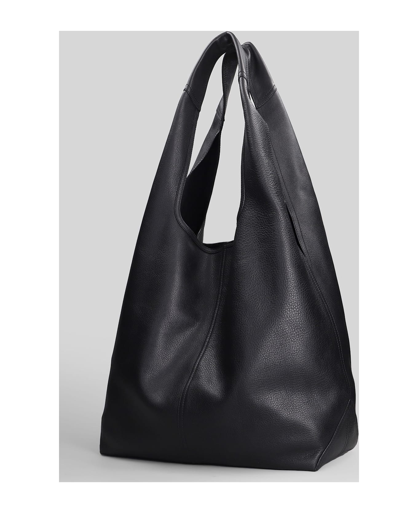 Ami Alexandre Mattiussi Etienne Hobo Bag Tote In Black Leather - black