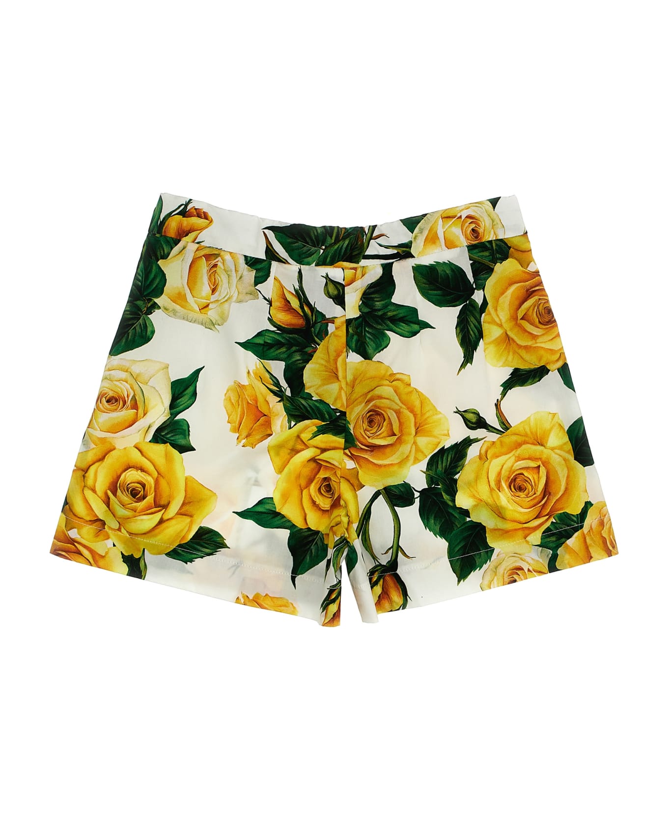 Dolce & Gabbana 'rose Gialle' Shorts - Bianco