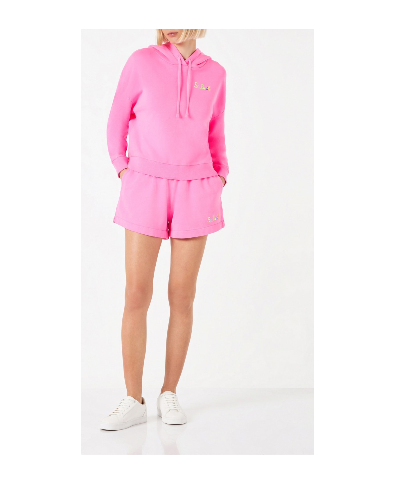 MC2 Saint Barth Woman Fluo Pink Cotton Short Pants - PINK
