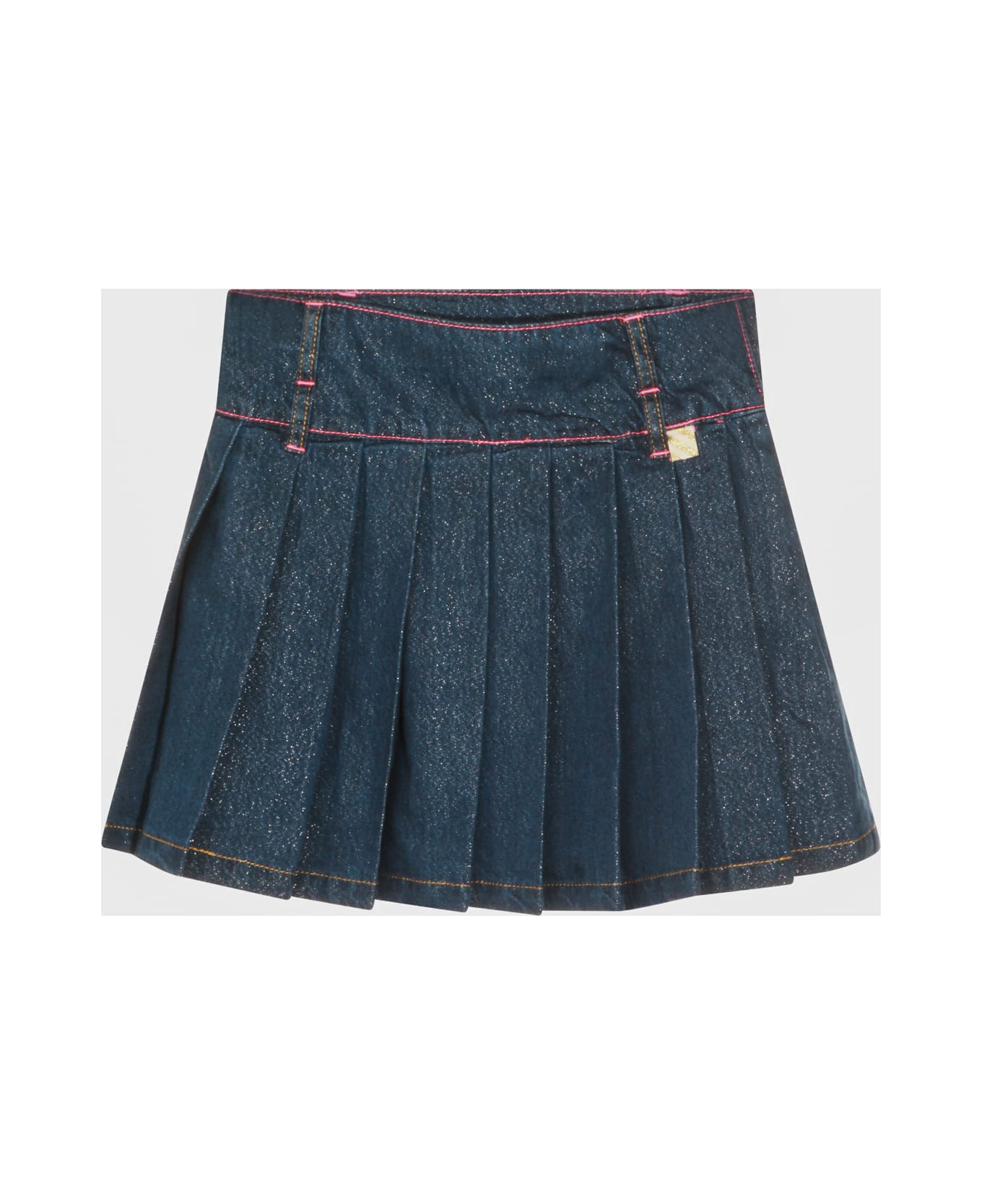 Billieblush Dark Denim Cotton Skirt - DENIM SCURO