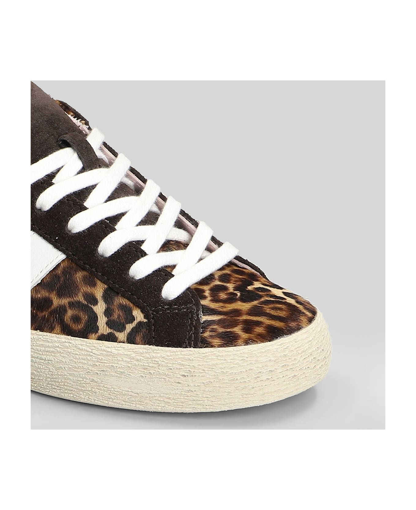 D.A.T.E. Hill Low Leopard Sneakers In Animalier Suede And Fabric - Animalier