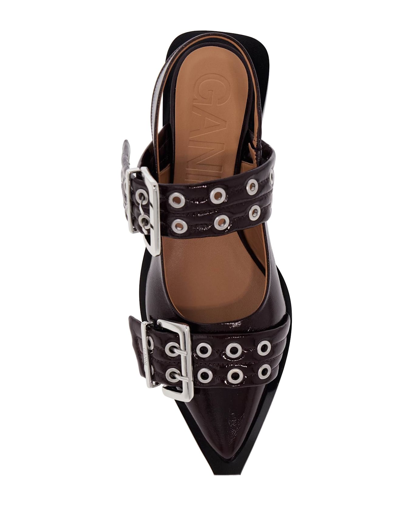Ganni Slingback Flats - Burgundy