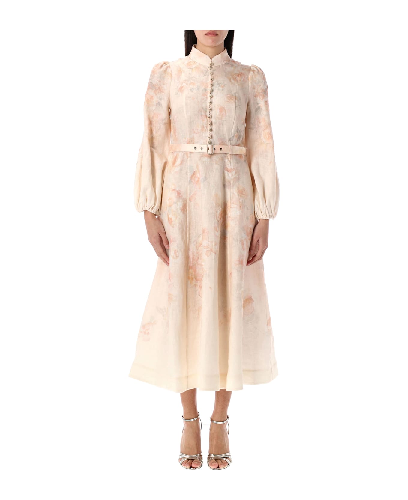 Zimmermann Crush Buttoned Midi Dress - LIGHT FLOWER