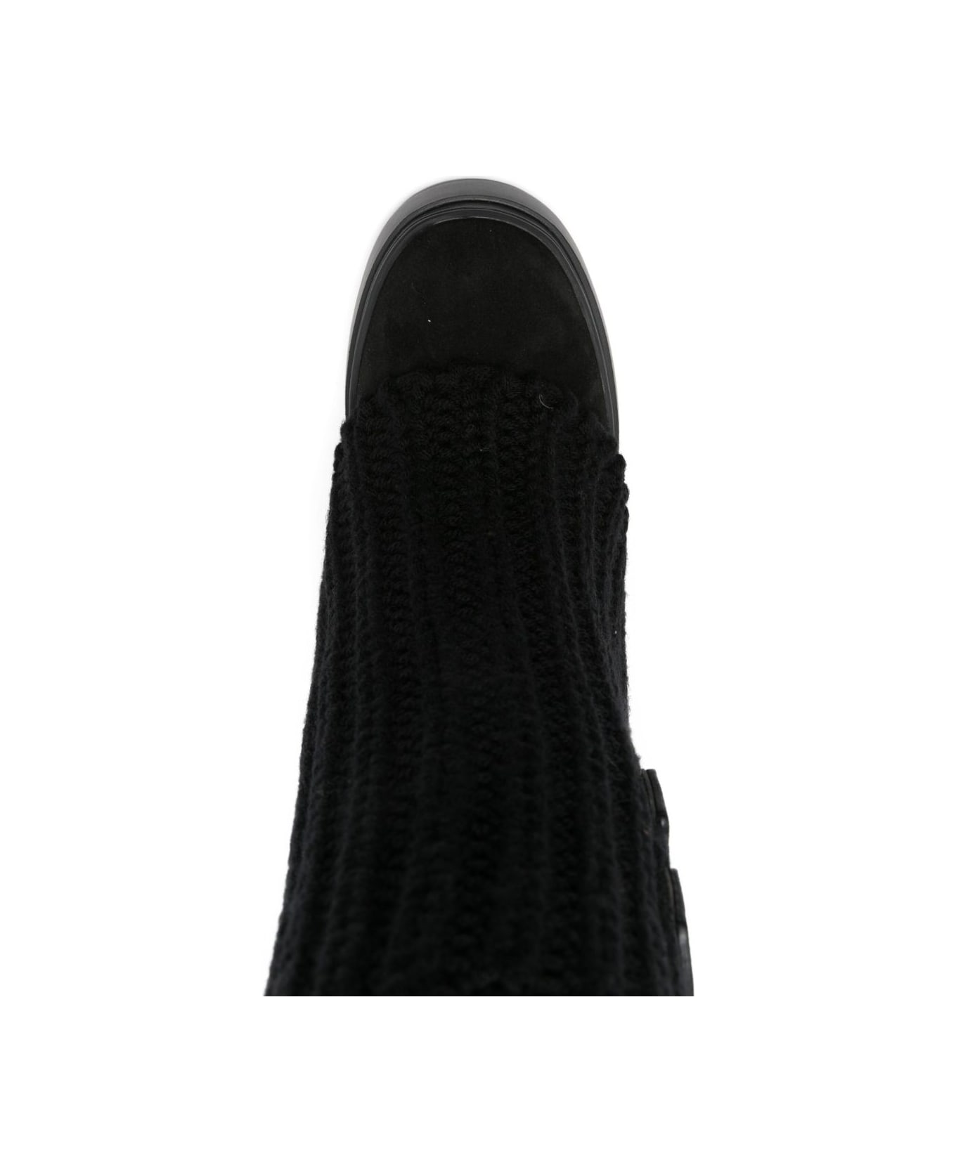 Casadei Tricot Wool Boots - Black