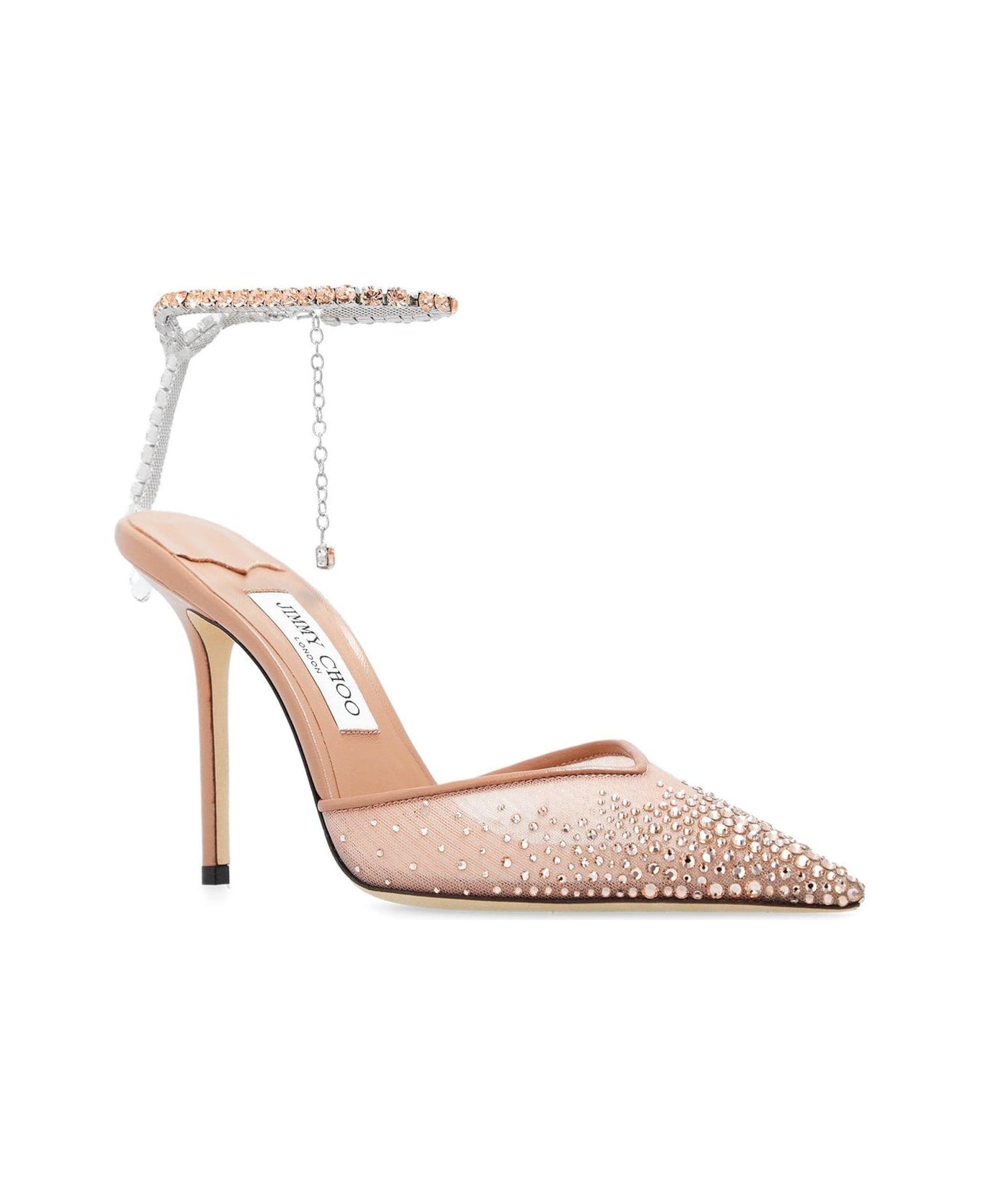 Jimmy Choo Embellished Pointed-toe Pumps - Cipria
