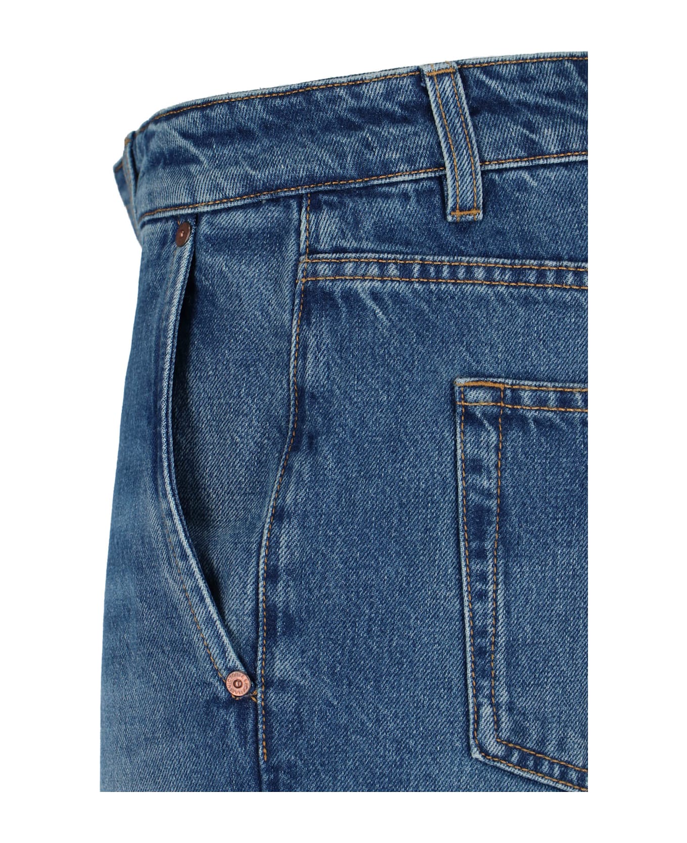 Victoria Beckham Logo Straight Jeans - Blue
