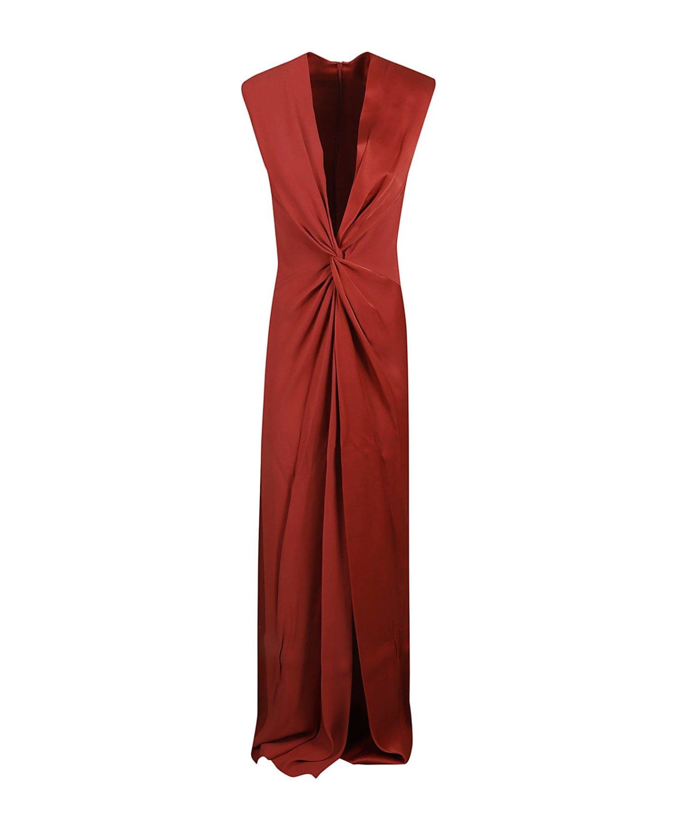 Max Mara Pilard V-neck Sleeveless Dress - Red