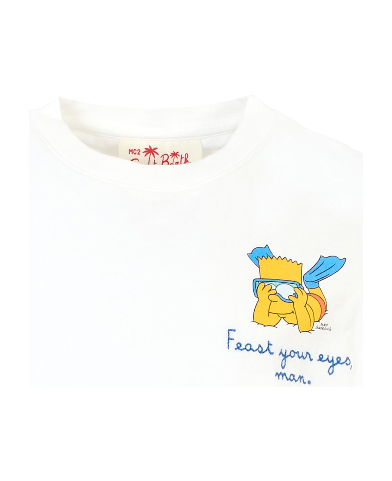 MC2 Saint Barth White T-shirt For Boy With Bart Simpson - White