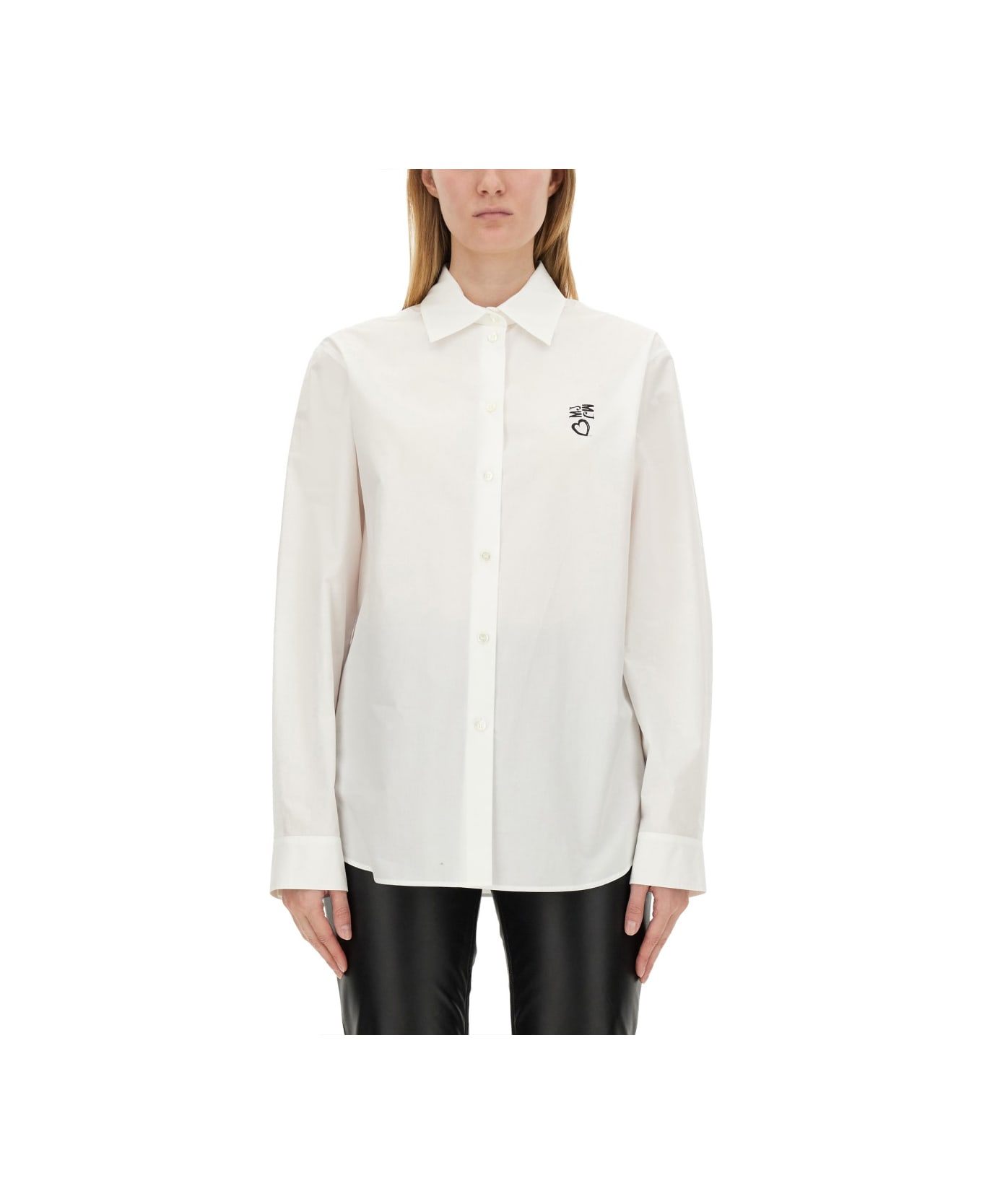M05CH1N0 Jeans Cotton Shirt - WHITE